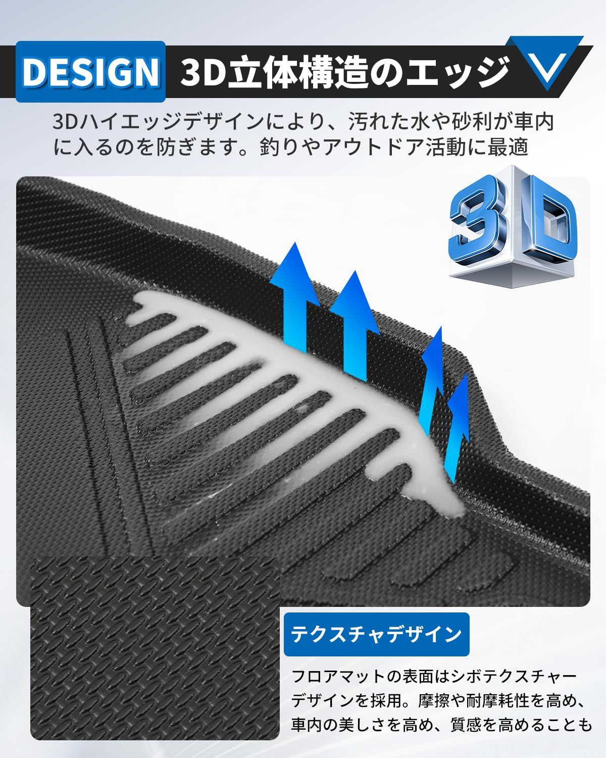 トヨタ カローラクロス 10系フロアマット3D立体 カローラクロスフロアマット10系 2WD TOYOTA COROLA CROSS 10 カーマット前席- 2列目車種 設計 2021年9月～現行 カスタムパーツ 純正交換 TPE素材 特殊な BRIGHTFACE_UK