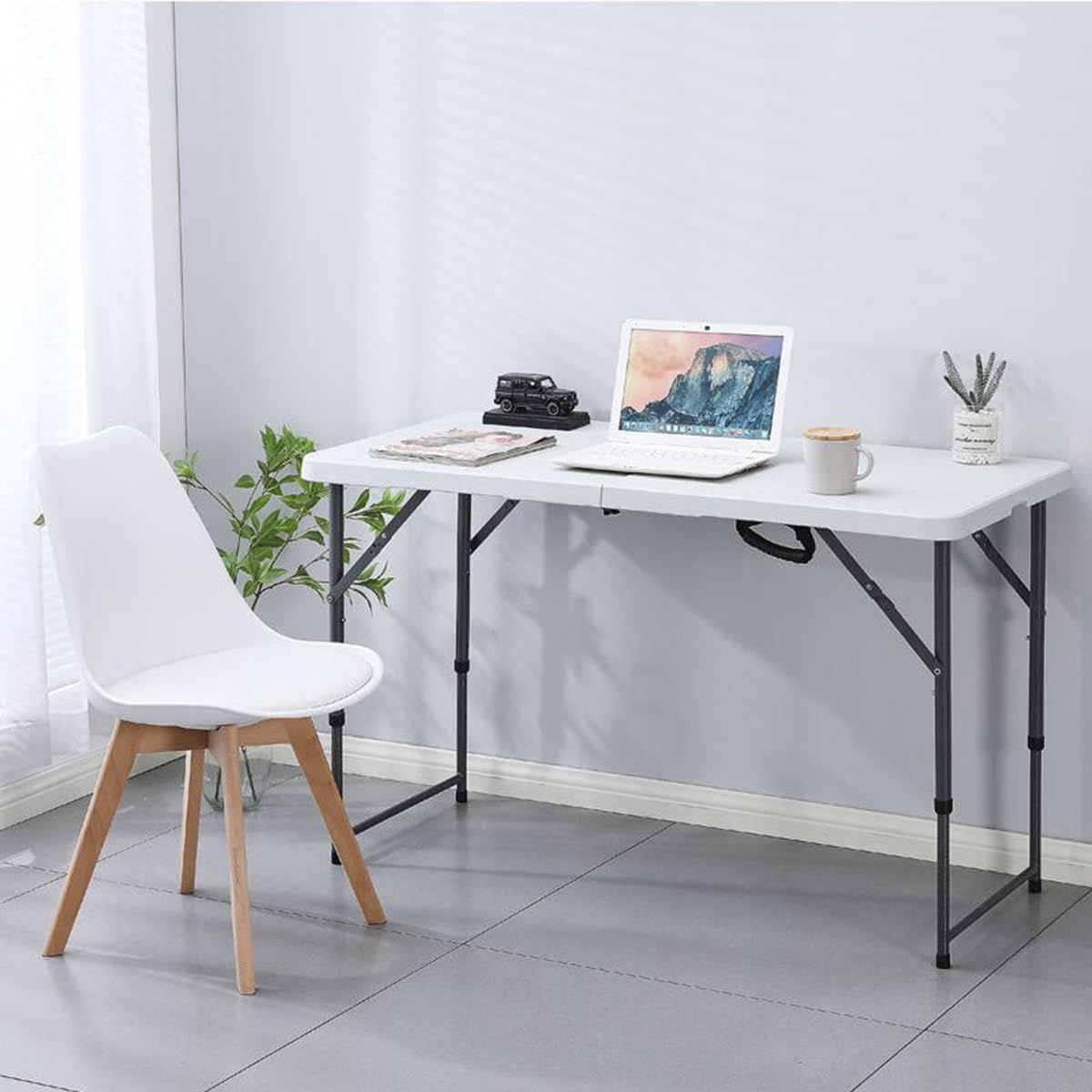 折りたたみテーブル アウトドア 作業テーブル ダイニングテーブル 調整 ポータブルテーブル 大きい 軽量 持ち運び 室内 屋外 ピクニック キャンプ 耐荷重120 kg 122 cm