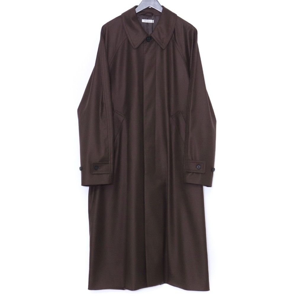 MATSUFUJI Flannel Wool Balmacaan Coat サイズ3 ブラウン M253-0201