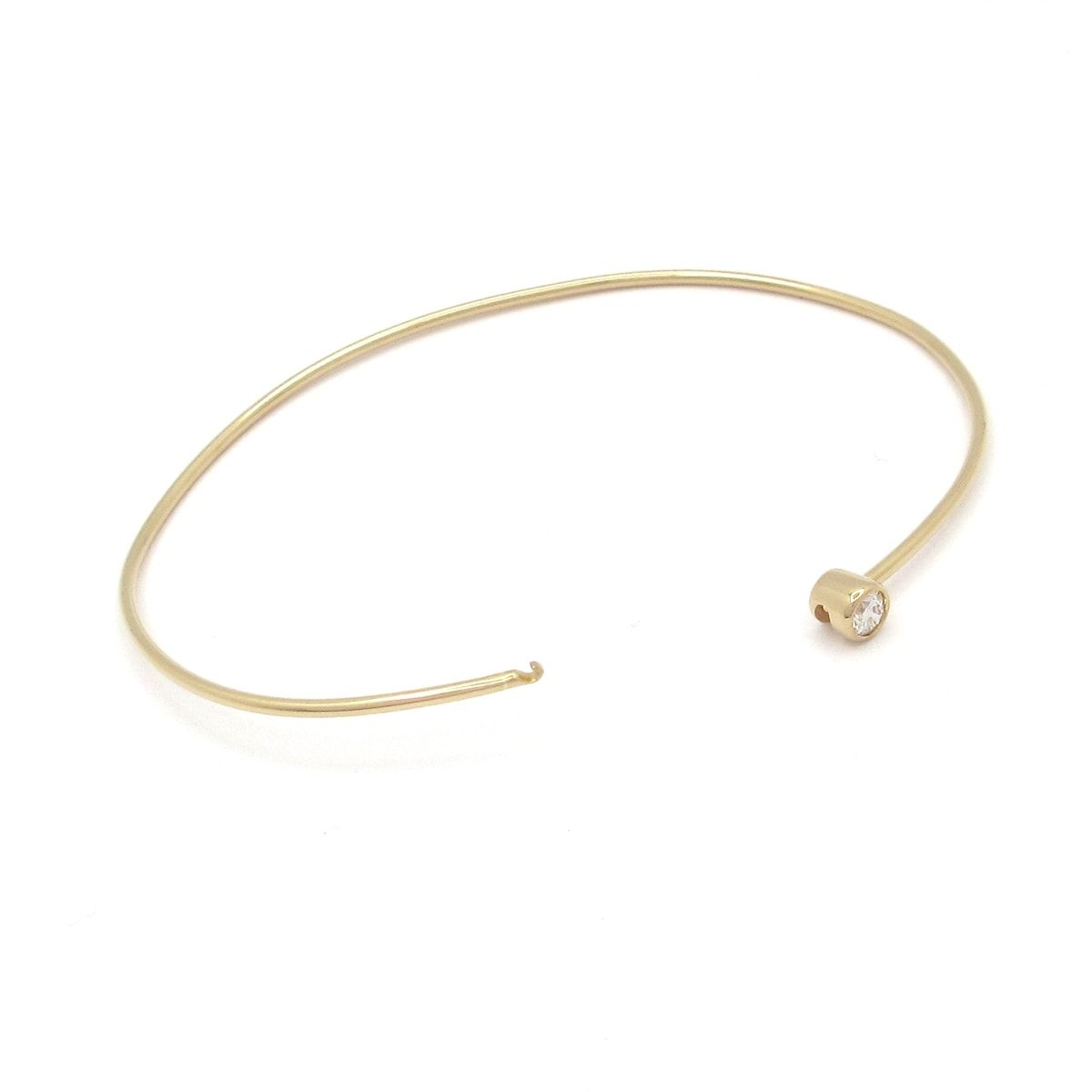 shihara ワンストーン フープ ブレスレット バングル シハラ SHIHARA(シハラ) バングル美品 ワンストーンフープブレスレット K18YG