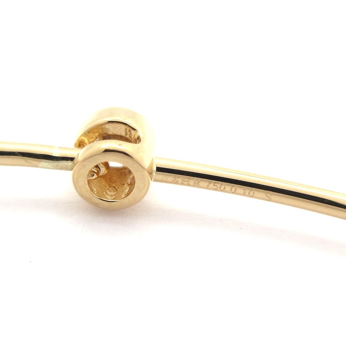 SHIHARA(シハラ) バングル美品 ワンストーンフープブレスレット K18YG