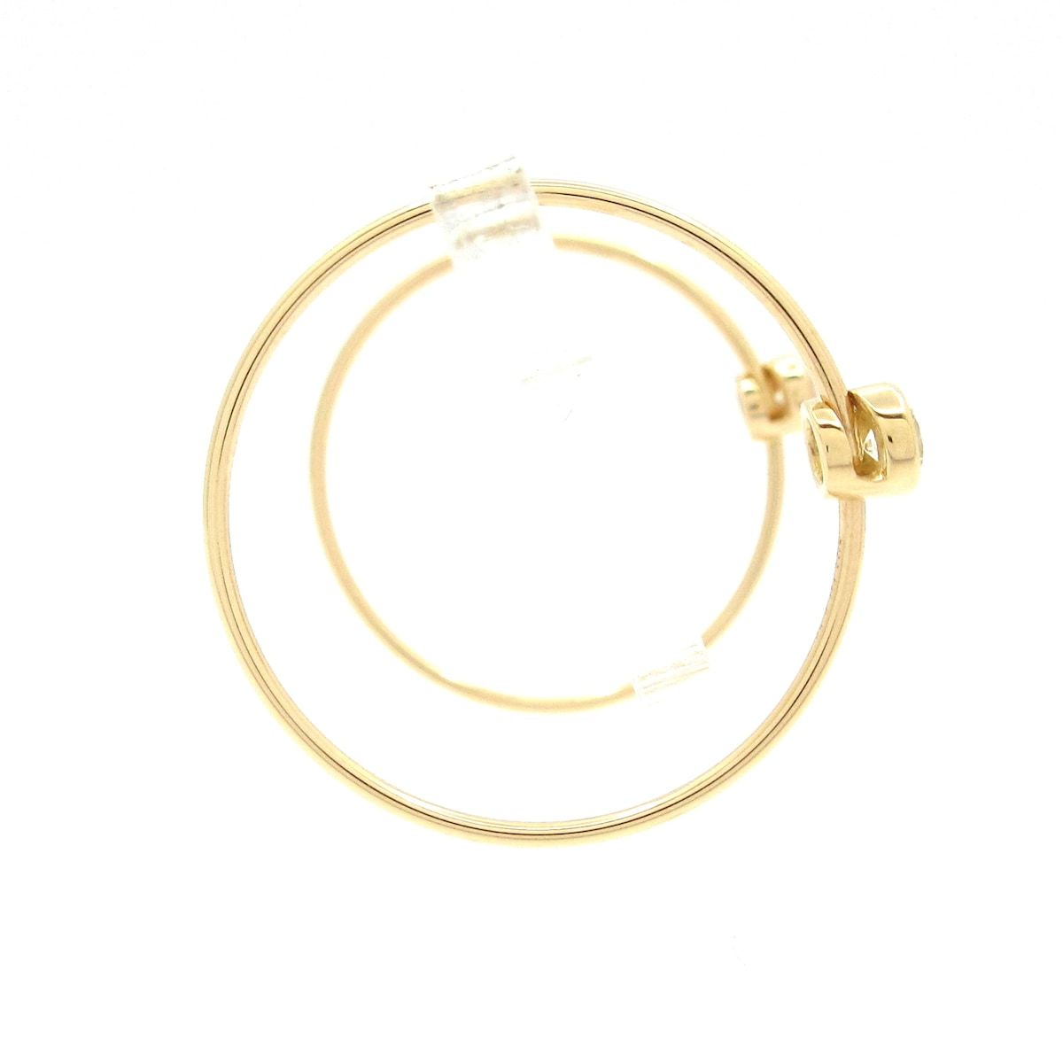 SHIHARA シハラ ピアス ワンストーンフープピアス 03 K18YG×ダイヤモンド 総2Pダイヤ 片側1Pダイヤ ダイヤ総0.20カラット