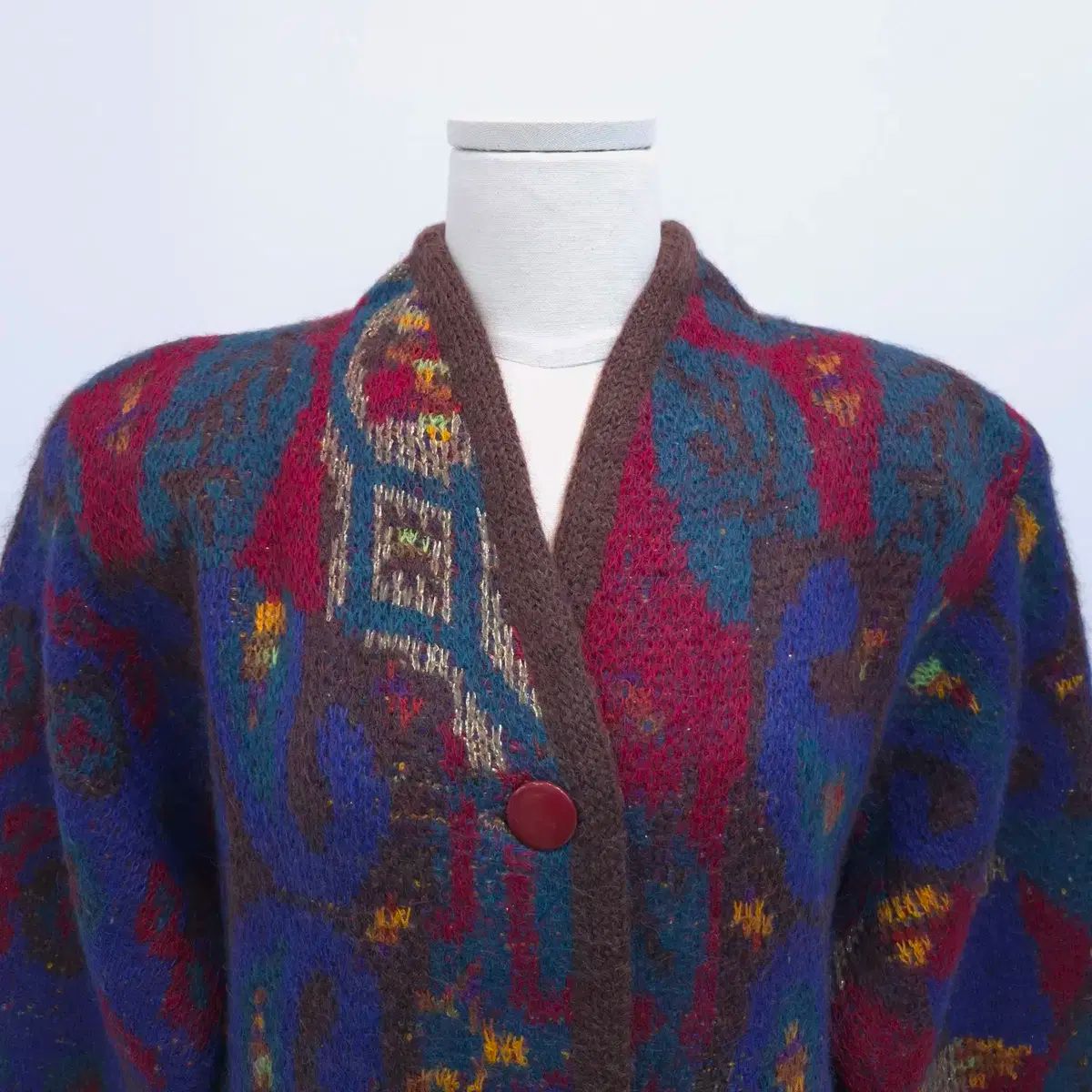 疑念のない カネボウ モイベル ヴィンテージ モヘア アート パータン カーディガン