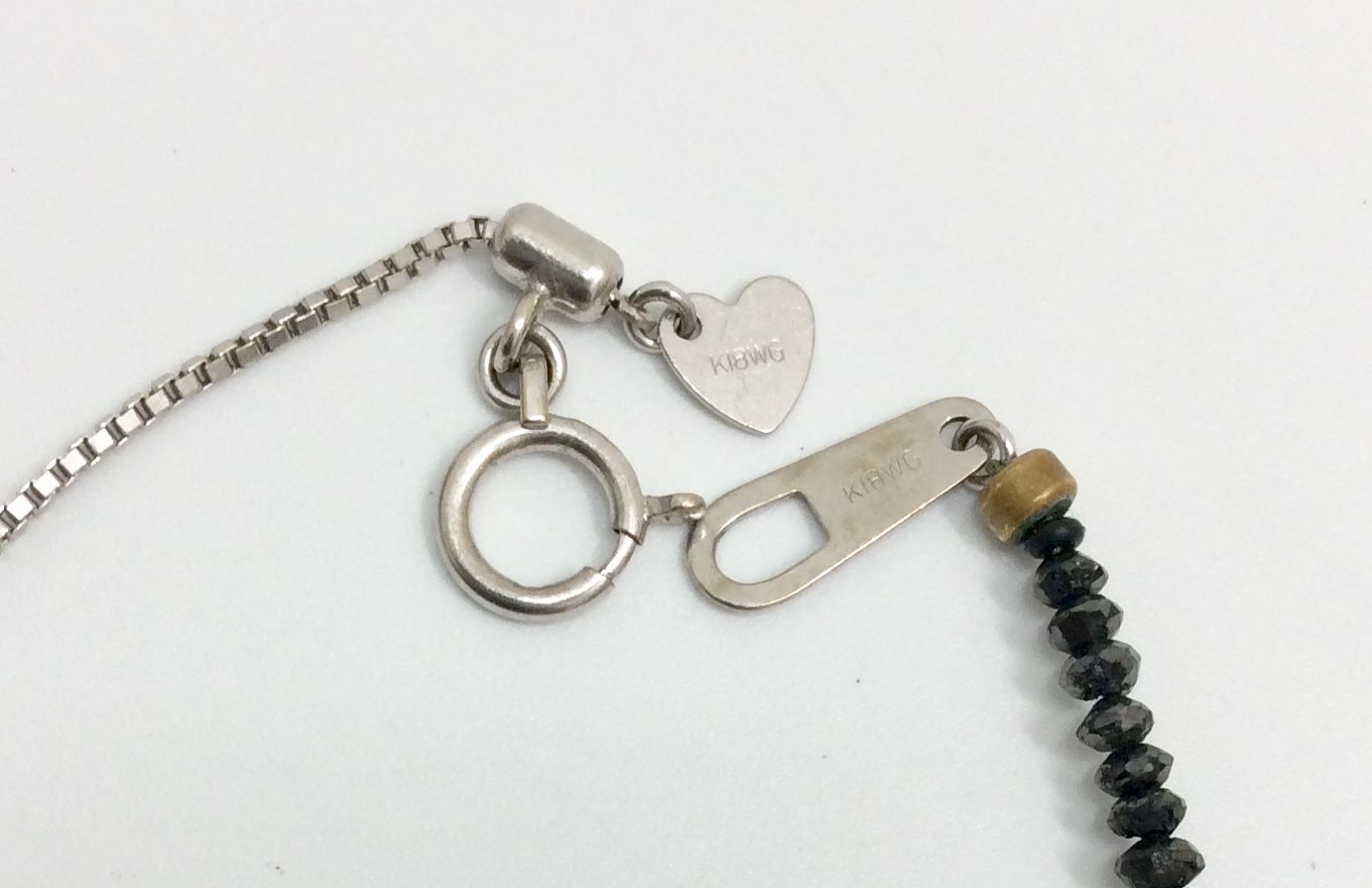 美品】ラフォーレ ブラックダイヤ ネックレス K18WG 刻印 20.00ct 総