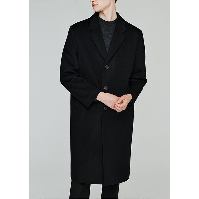 S ザ ニットカンパニー カシミアブレンド シングル チェスター ロングコート