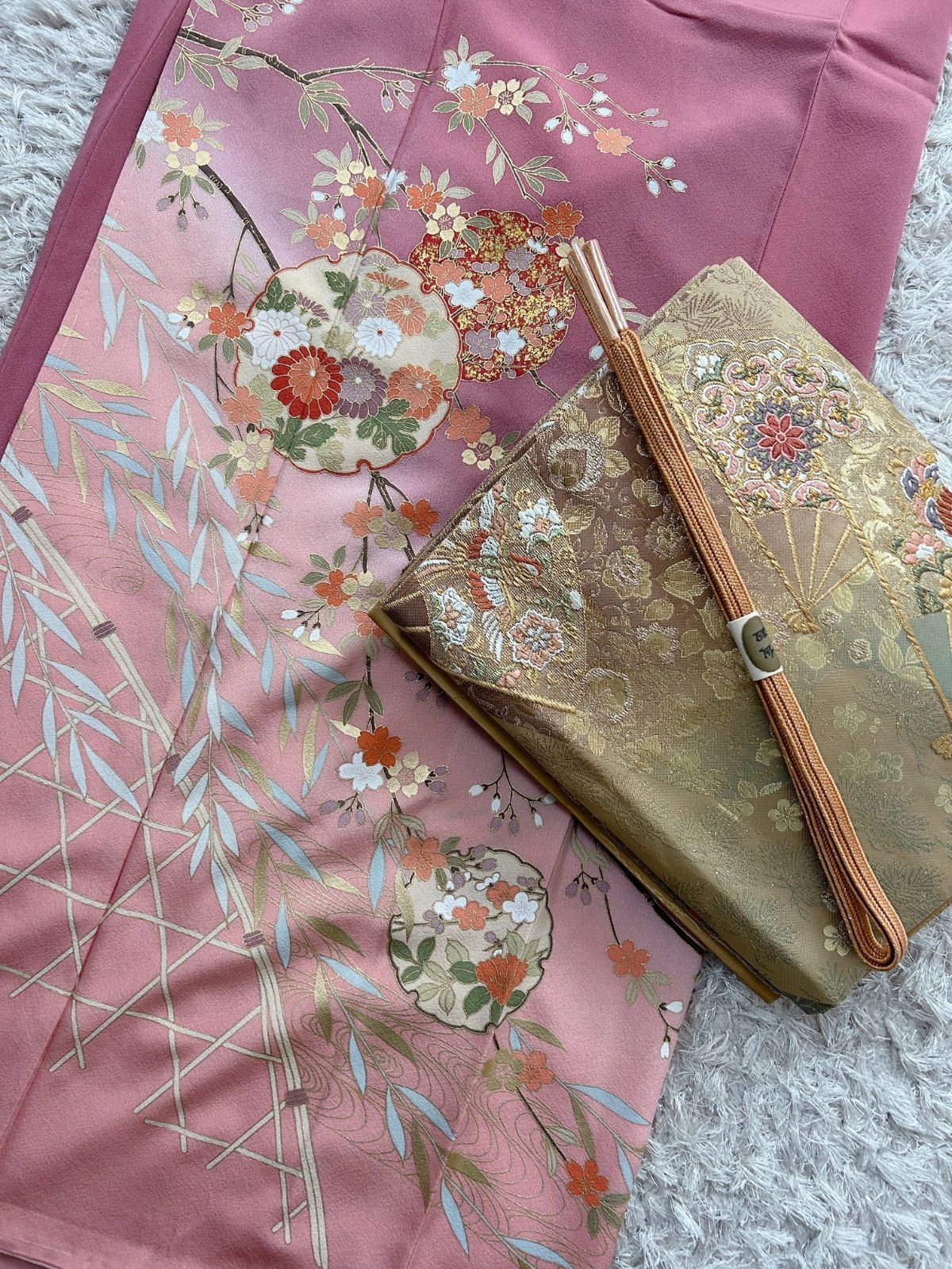 正絹訪問着フルセット 金彩