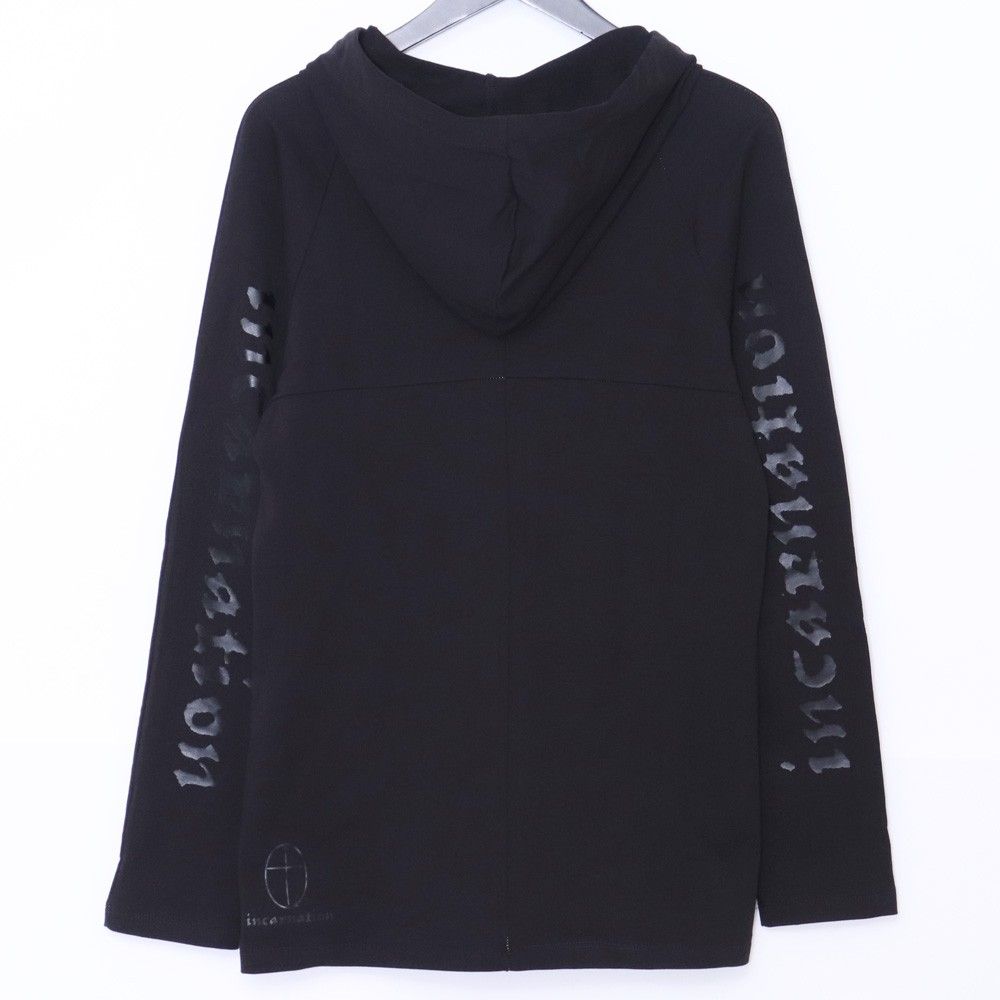 INCARNATION ストレッチフード長袖カットソー XSサイズ ブラック
