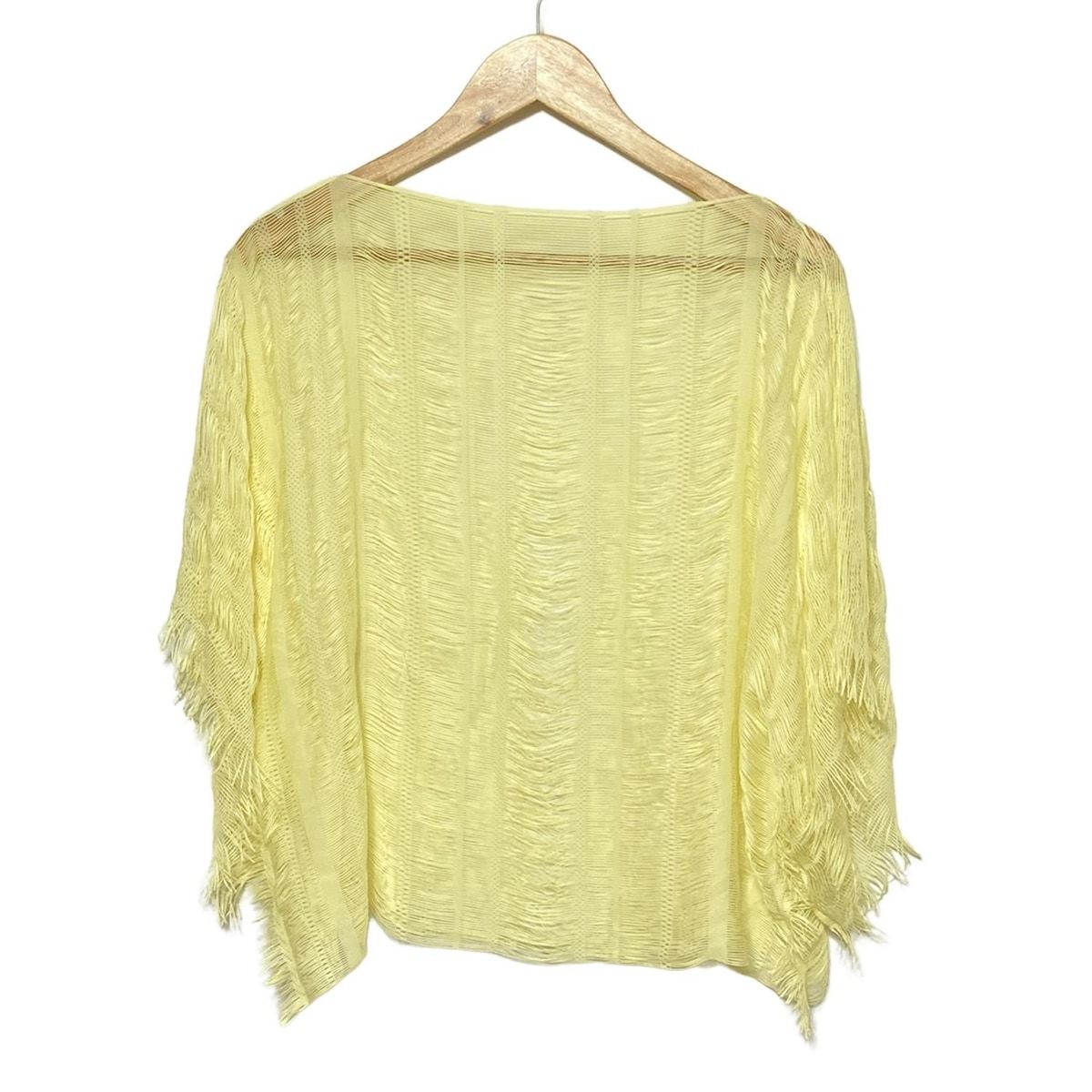 me ISSEY MIYAKE ミー イッセイミヤケ 半袖カットソー サイズ2 M レディース - ライトイエロー フリンジ A.POC INSIDE