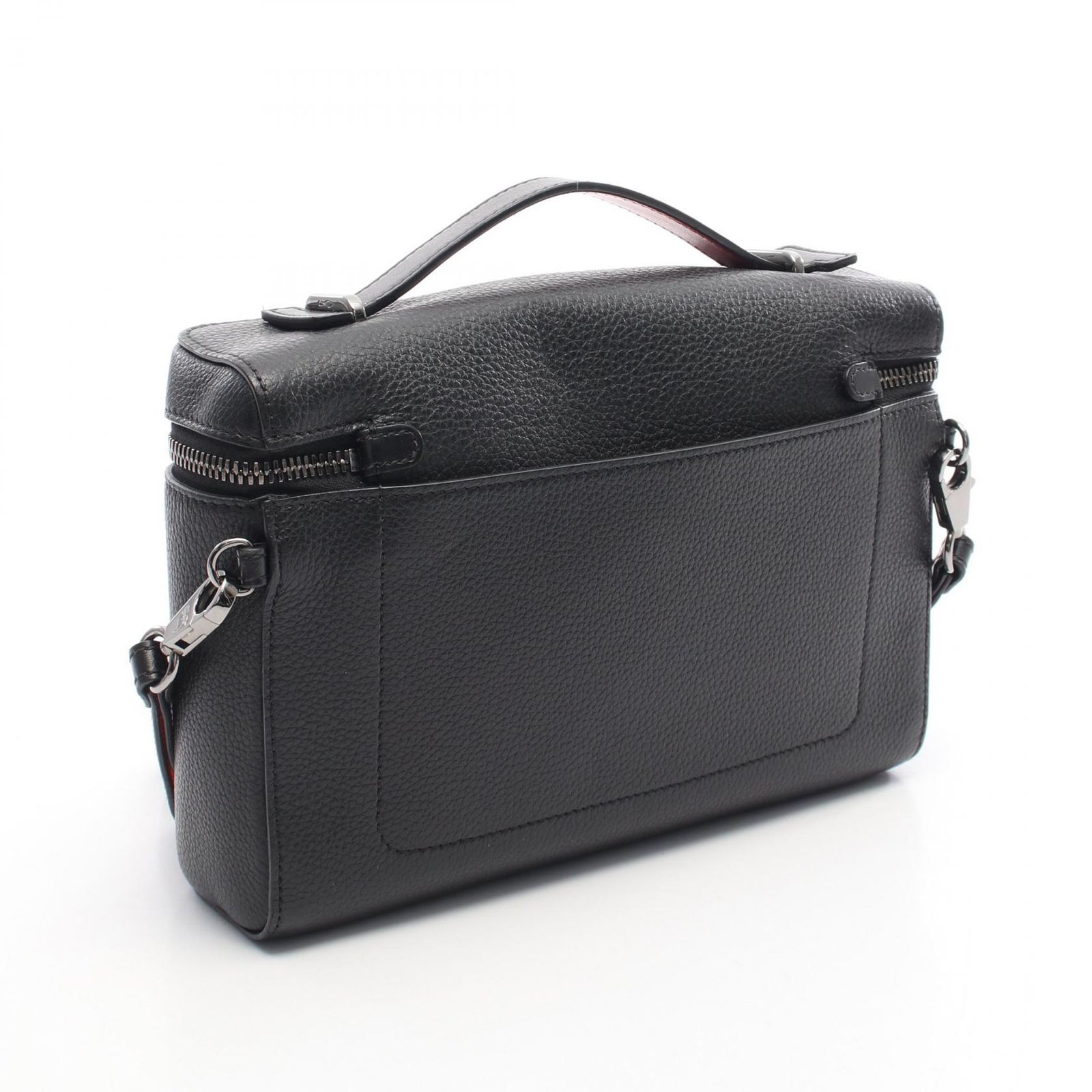 クリスチャンルブタン Christian Louboutin ハンドバッグ キビポーチ ブラック レッド レザー キピポーチ レディース Used B