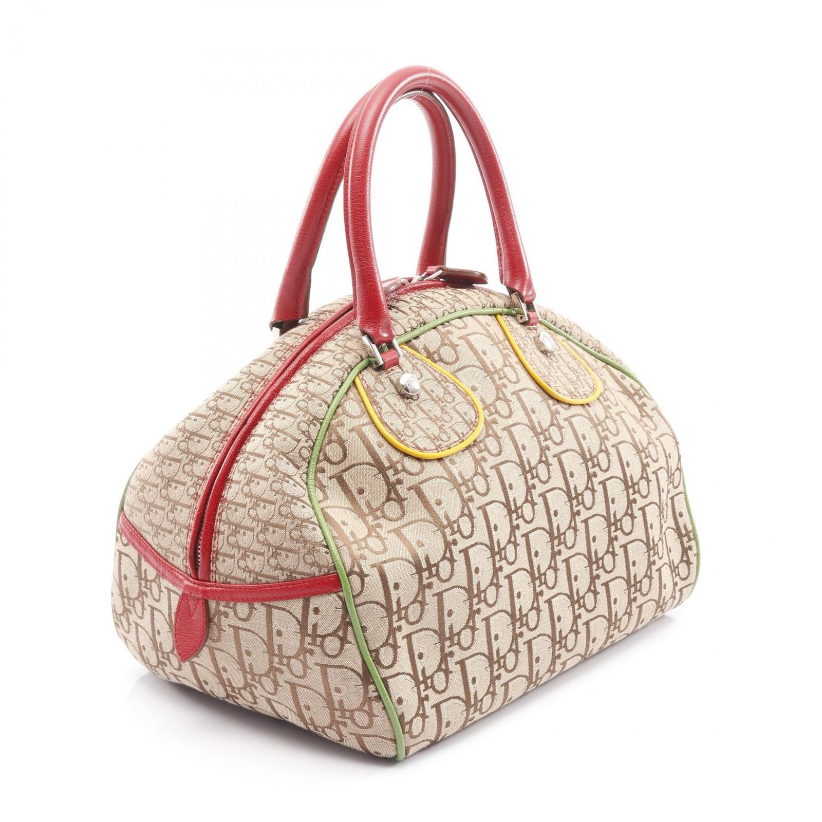 ディオール Dior ハンドバッグ ラスタ トロッター ベージュ マルチ キャンバス レザー トロッター ラスタ ミニ ボストンバッグ レディース Used B