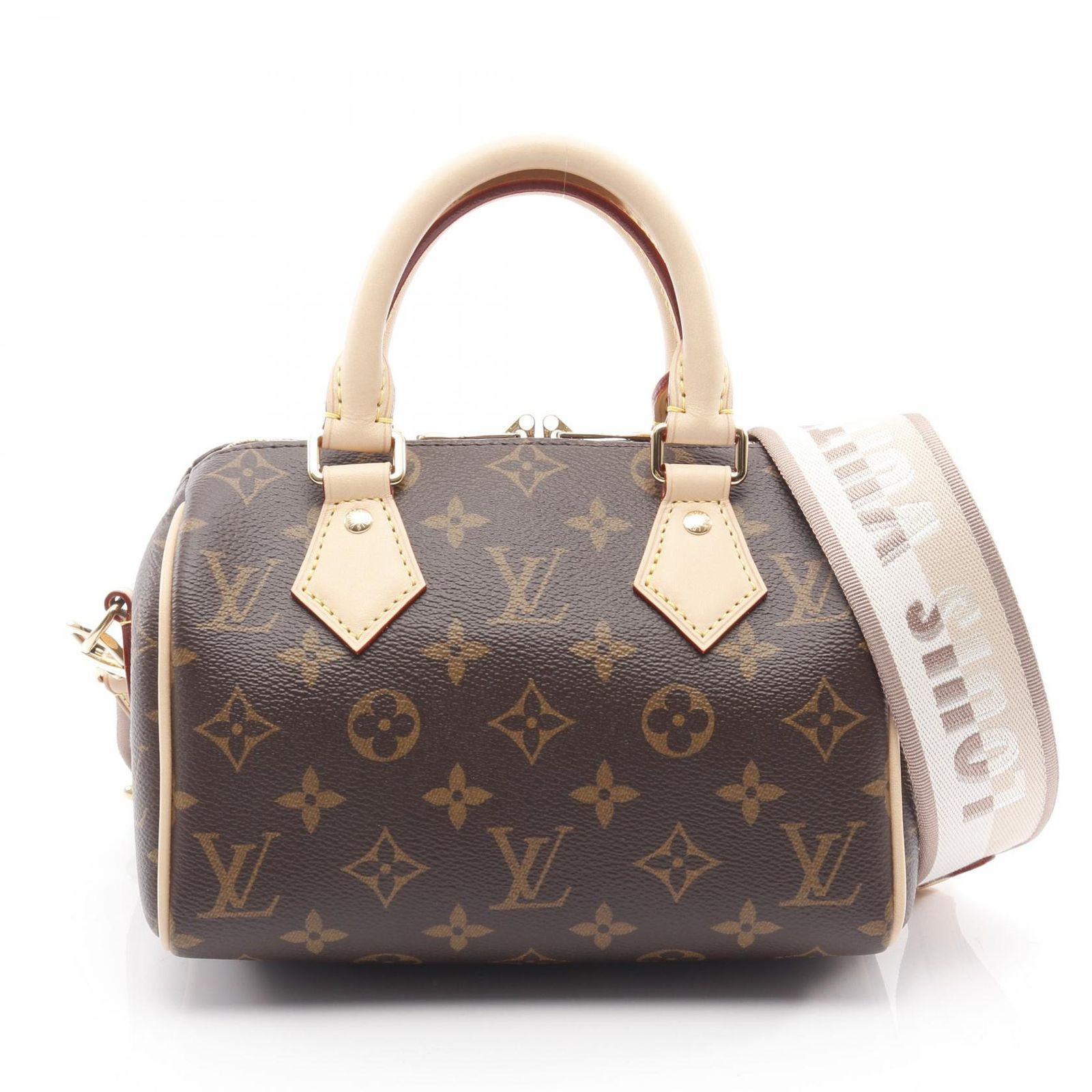 ルイ ヴィトン LOUIS VUITTON ハンドバッグ スピーディ バンドリエール 20 モノグラム ベージュ M46222 ベージュ PVCコーティングキャンバス レザー スピーディ バンドリエール20