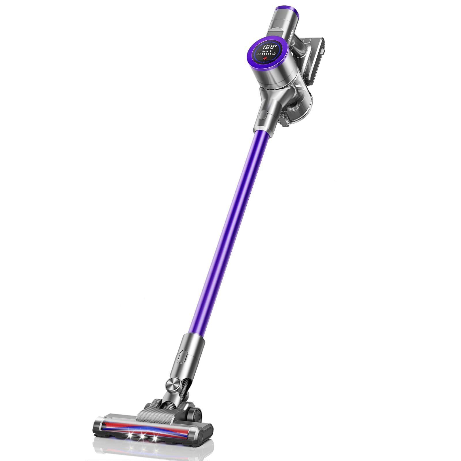 数量 掃除機 コードレス 2025革新モデル-55Kpa超強力吸引-ホコリ自動検知&LED液晶ディスプレイ-収納充電スタント付き コードレス掃除機 軽量 サイクロン550W 60分長時間稼働 絡まないヘッド 2WAY 3段吸引力 HEPA多重濾過 着脱式