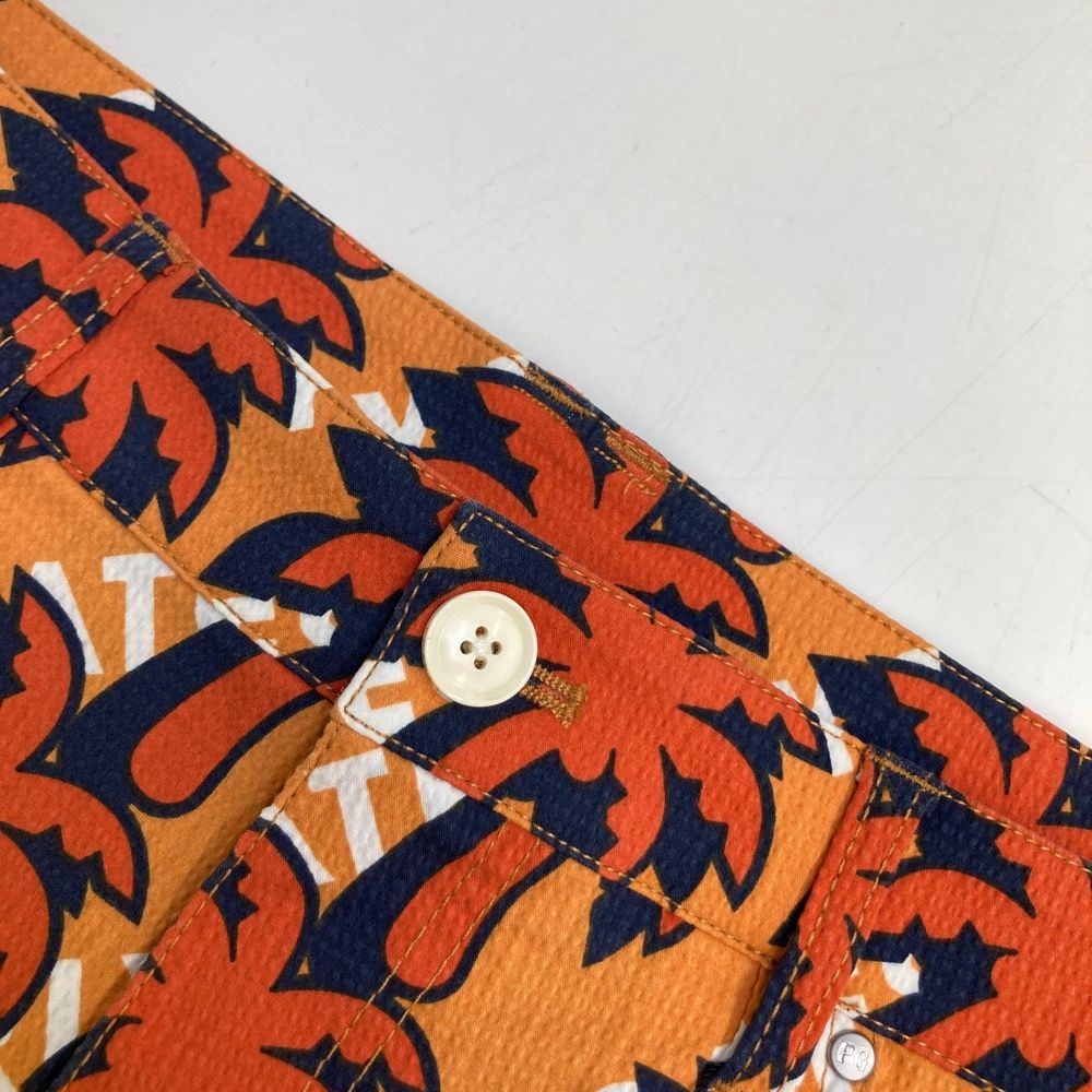 ヤシの木総柄 オレンジ系