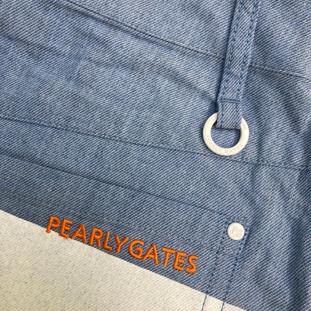 サイズ 2 PEARLY GATES パーリーゲイツ 055-1134514 リネン混 スカート プリント ボーダー柄 ブルー系 240101475300 ゴルフウェア レディース ストスト MERCADOAVALIA_COM_BR