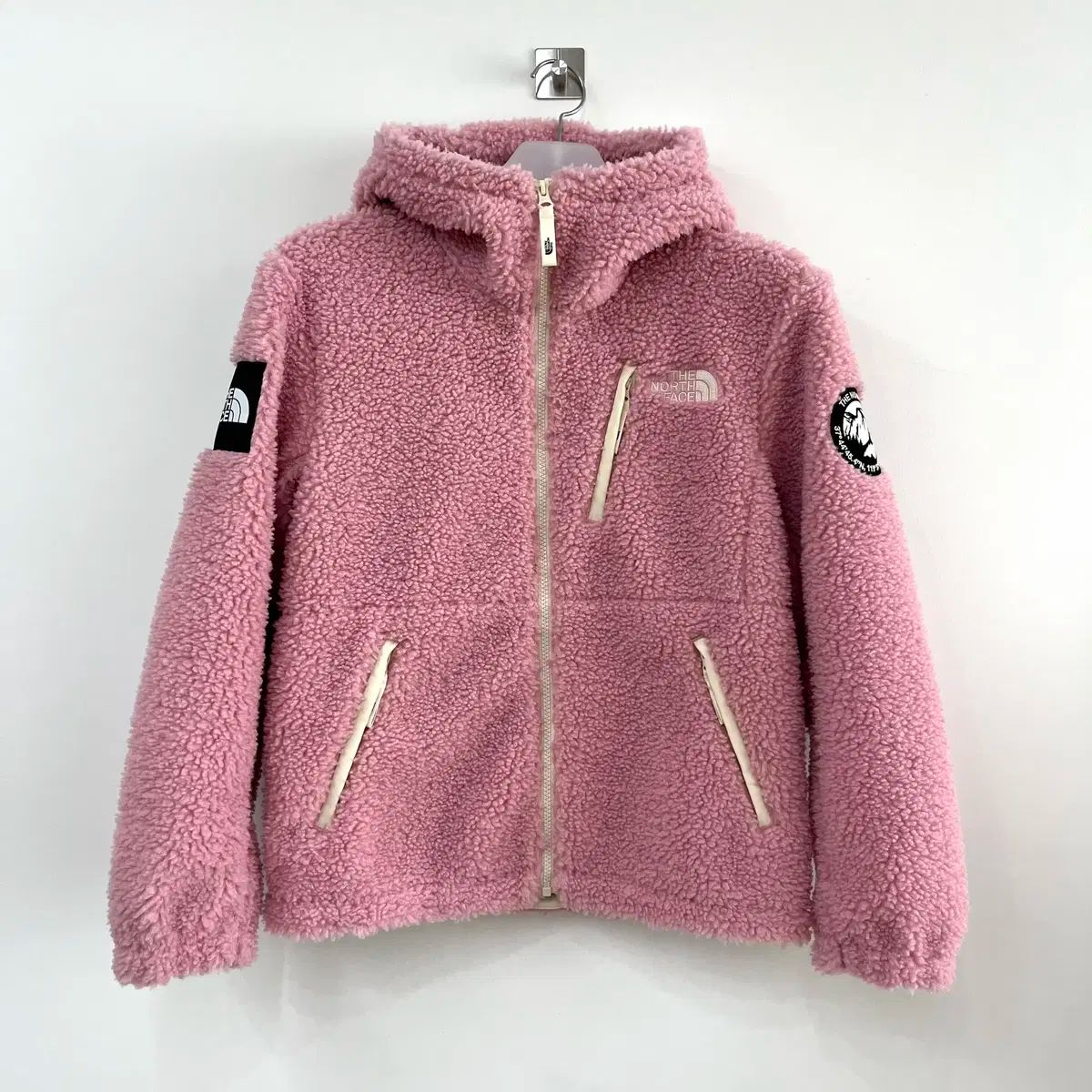 ザノースフェイス ホワイトレーベル ピンク フード ボア フリース ジャケット