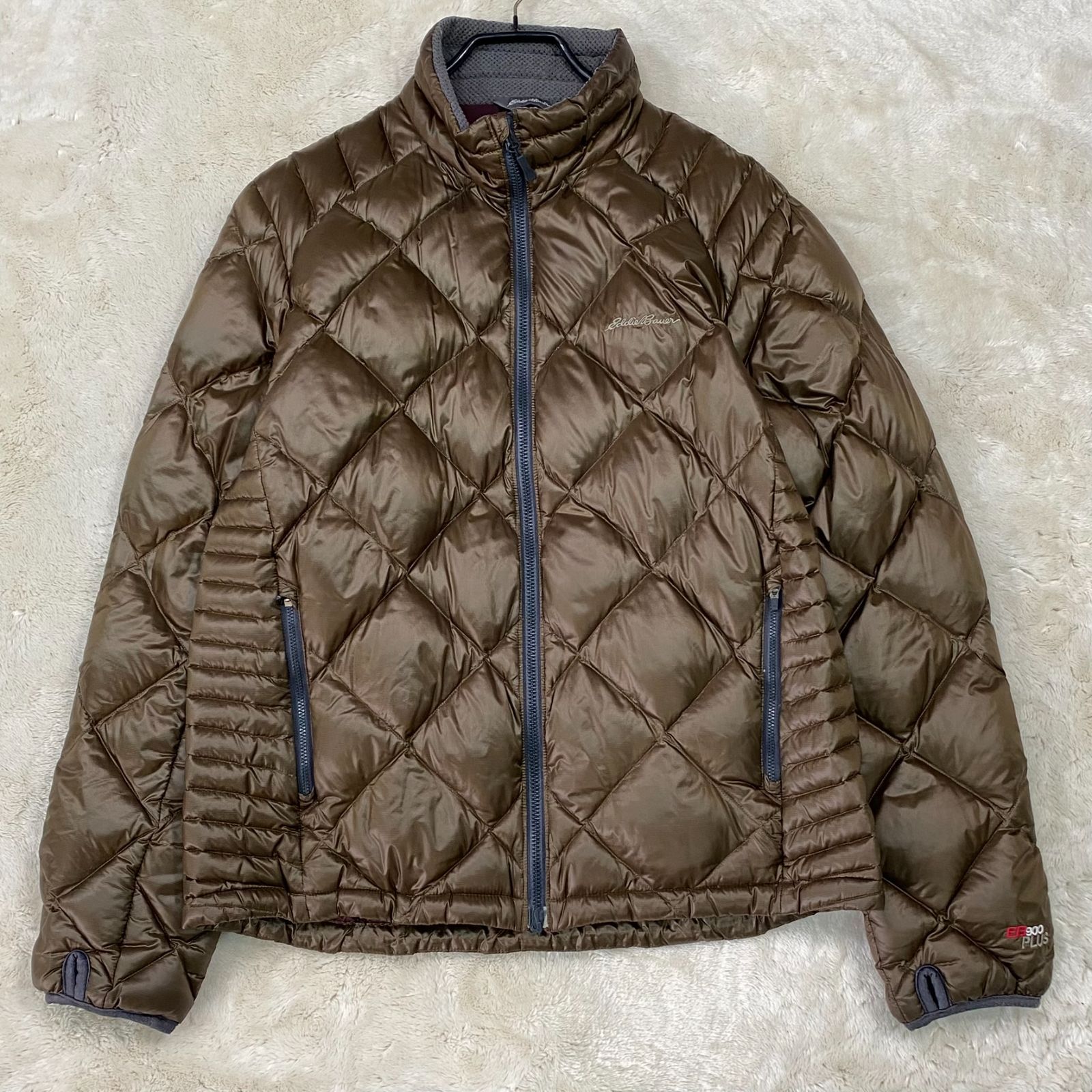 エディーバウアー Eddie Bauer キルティングダウンジャケット power goose down jacket ブラウンEB900Plus Mサイズ