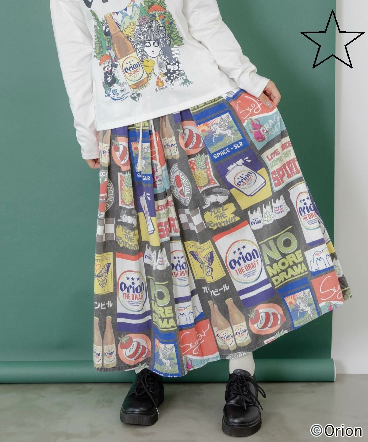 ScoLar ス 153711 orion×ScoLar コラージュ柄スカート