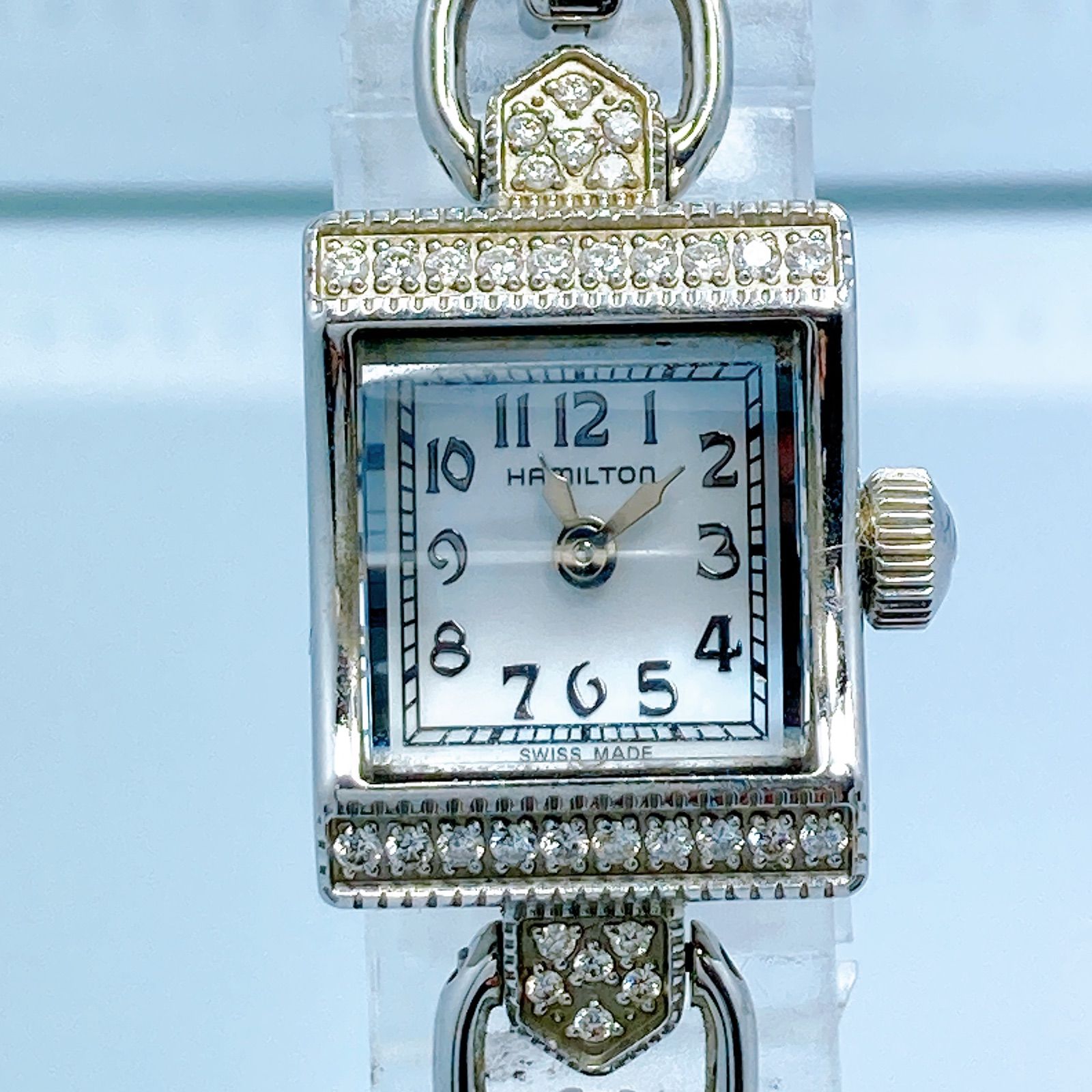 539 ハミルトン H312910 シェル ダイヤベゼル スクエア 腕時計