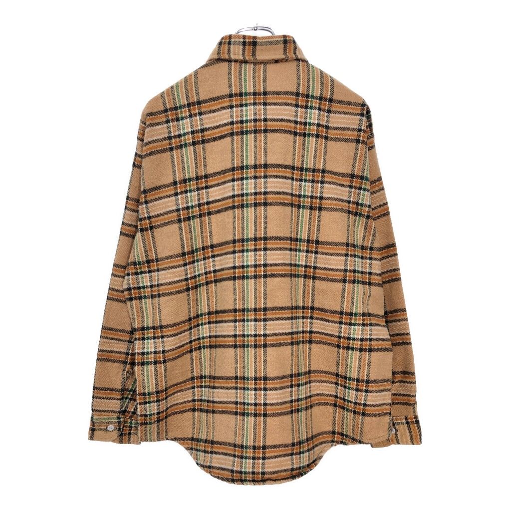 70年代 BIG MAC ビッグマック ヘビーフランネルシャツ ヴィンテージ チェック ベージュ メンズ L 古着 V6114