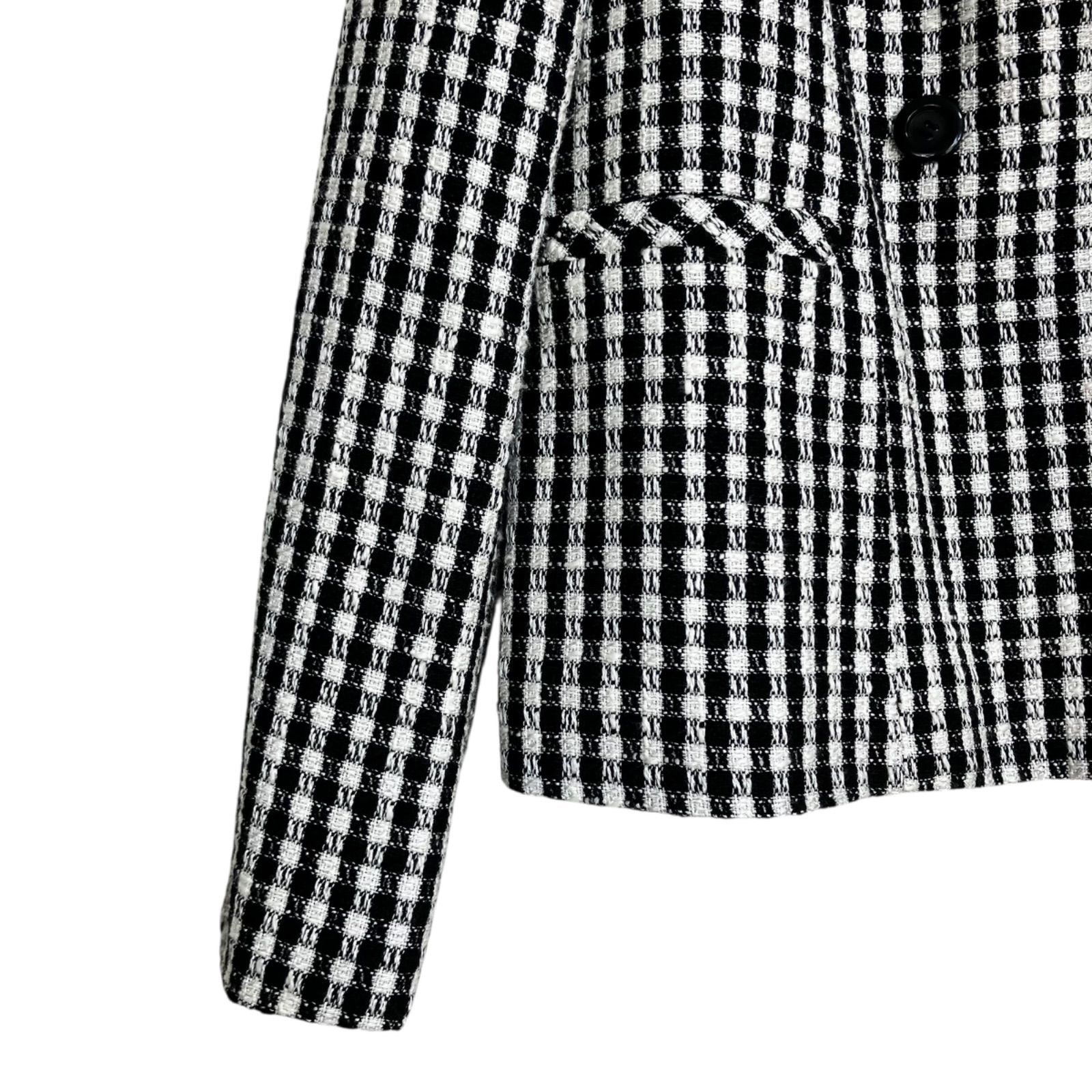  Sheller ギンガムチェック ダブルブレストテーラードジャケット ブラック 黒 シェリエ チェック柄 テーラードジャケット ジャケット アウター