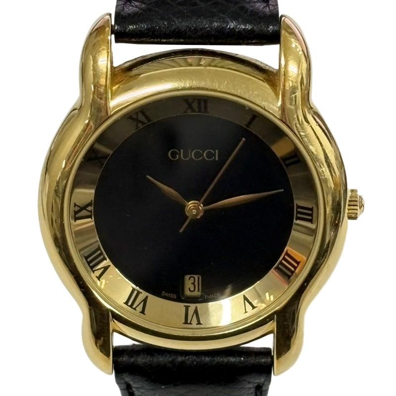 GUCCI グッチ メンズ腕時計 5100 M クオーツ ブラック文字盤 稼働品 品