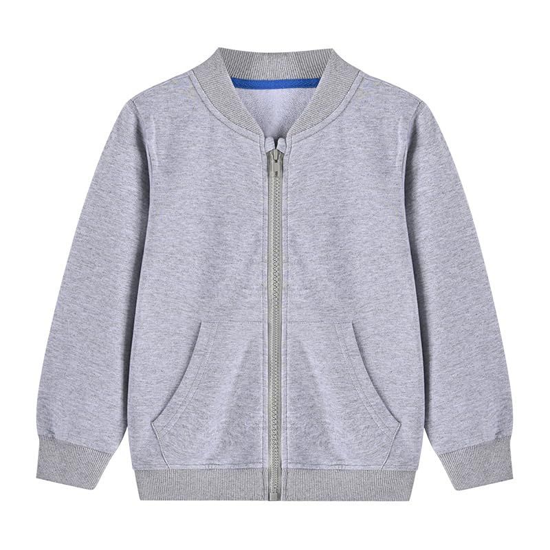  【新品】 [Ｋａｙｉｙａｓｕ] キッズ ジャケット 男の子 女の子 パーカー アウター 綿100％ フードなし コート 子供服 春 秋 通学 通園 110-150 薄手(140 グレー) 0 ジャケット