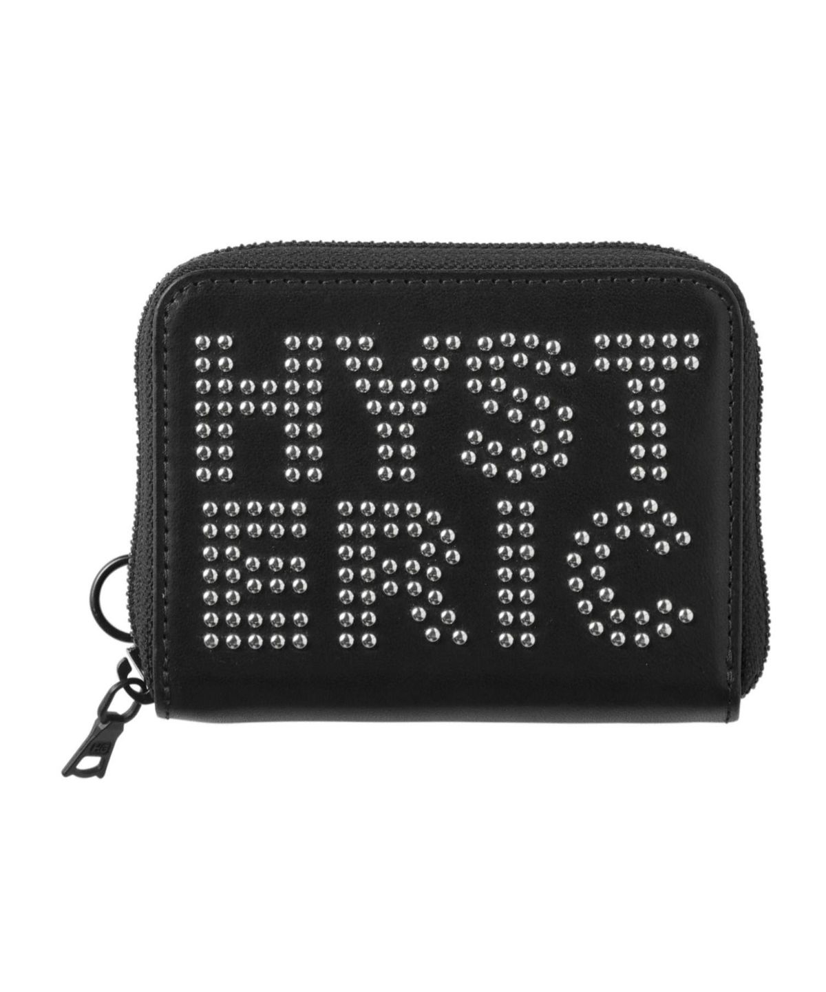 HYSTERIC GLAMOUR ヒステリックグラマー ロゴ スタッズ ラウンド ジップ ミニ ウォレット ブラック 01243QG12