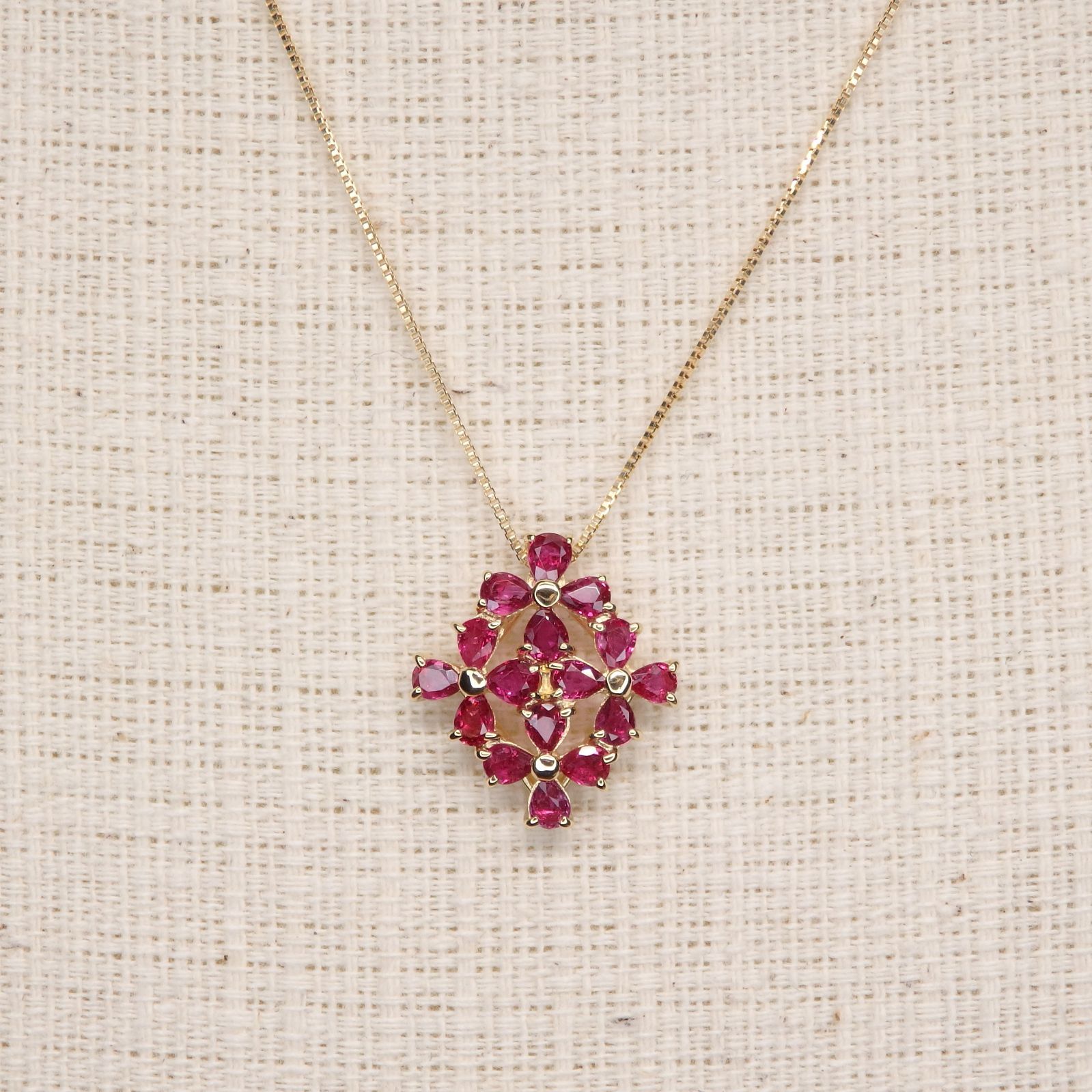 ルビー ペンダントTOP Z5550 1.26ct ゴールドK18 ペアシェイプ クロス 十字架 しずく 露 ドロップ FORTGASGNV_COM_BR