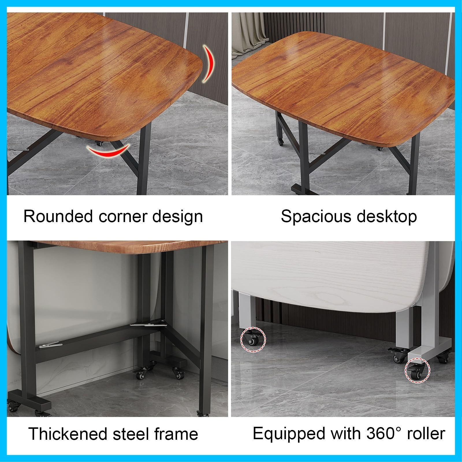 木製折りたたみダイニングテーブル