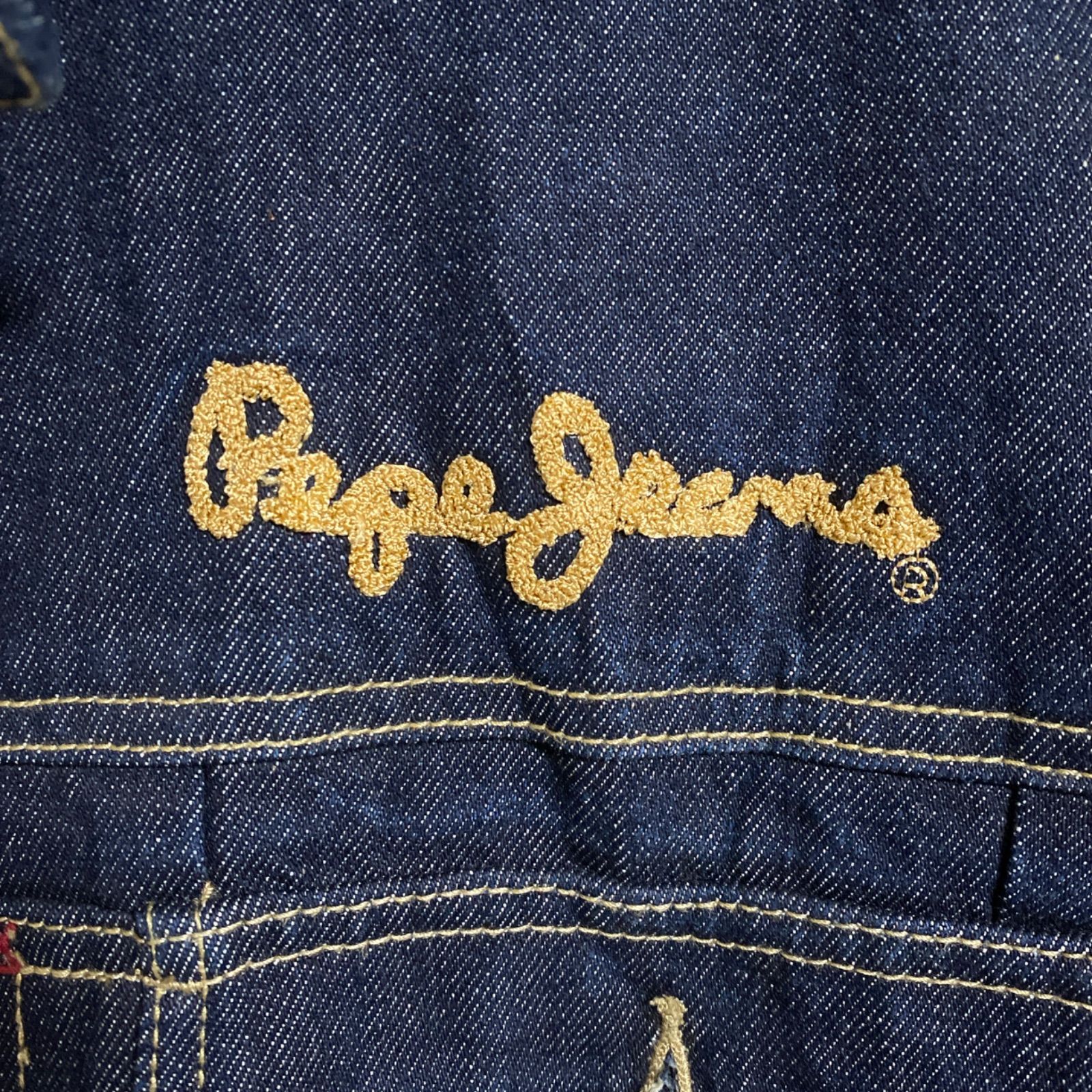 Gジャン ぺぺジーンズ ロンドン ロゴ デニム ジャケット バッグプリント 刺繍 2XL オーバーサイズ アウター カジュアル アメカジ メンズ 古着 長袖 KANDAIZUMI_COM