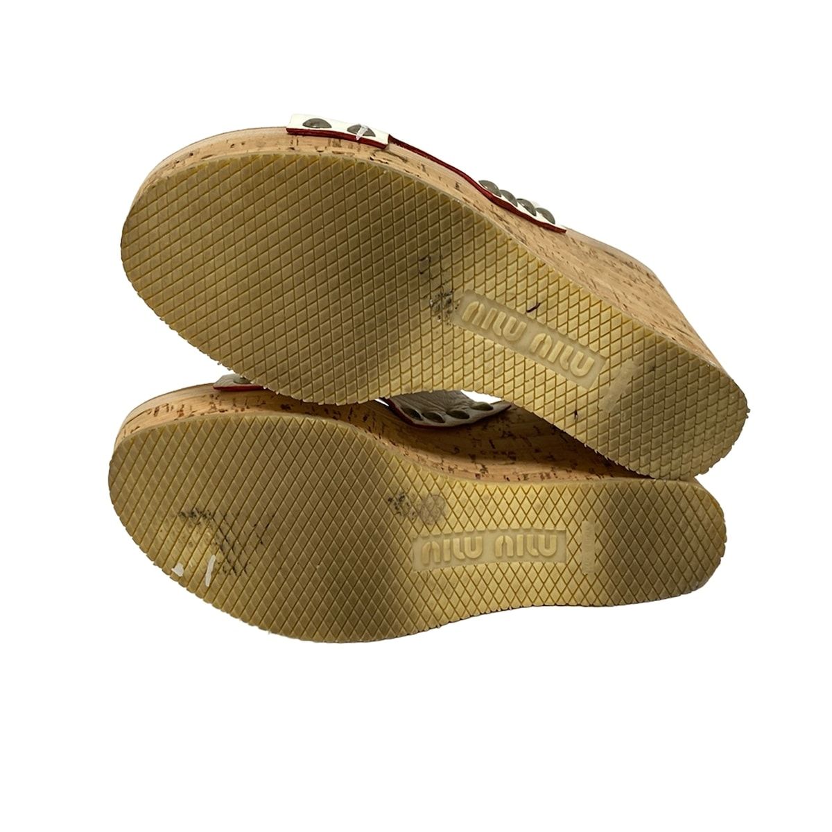 白×ベージュ ウェッジソール