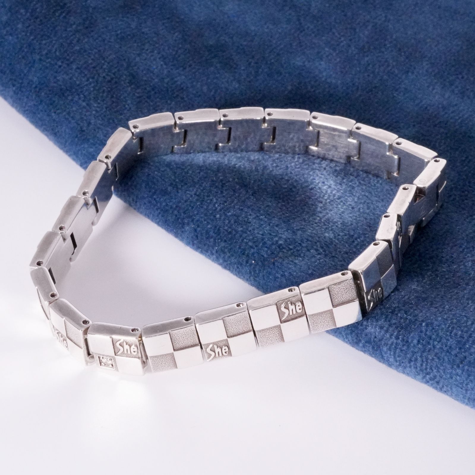 レダシルマ she ダミエ シルバー ブレスレット 25-1634M