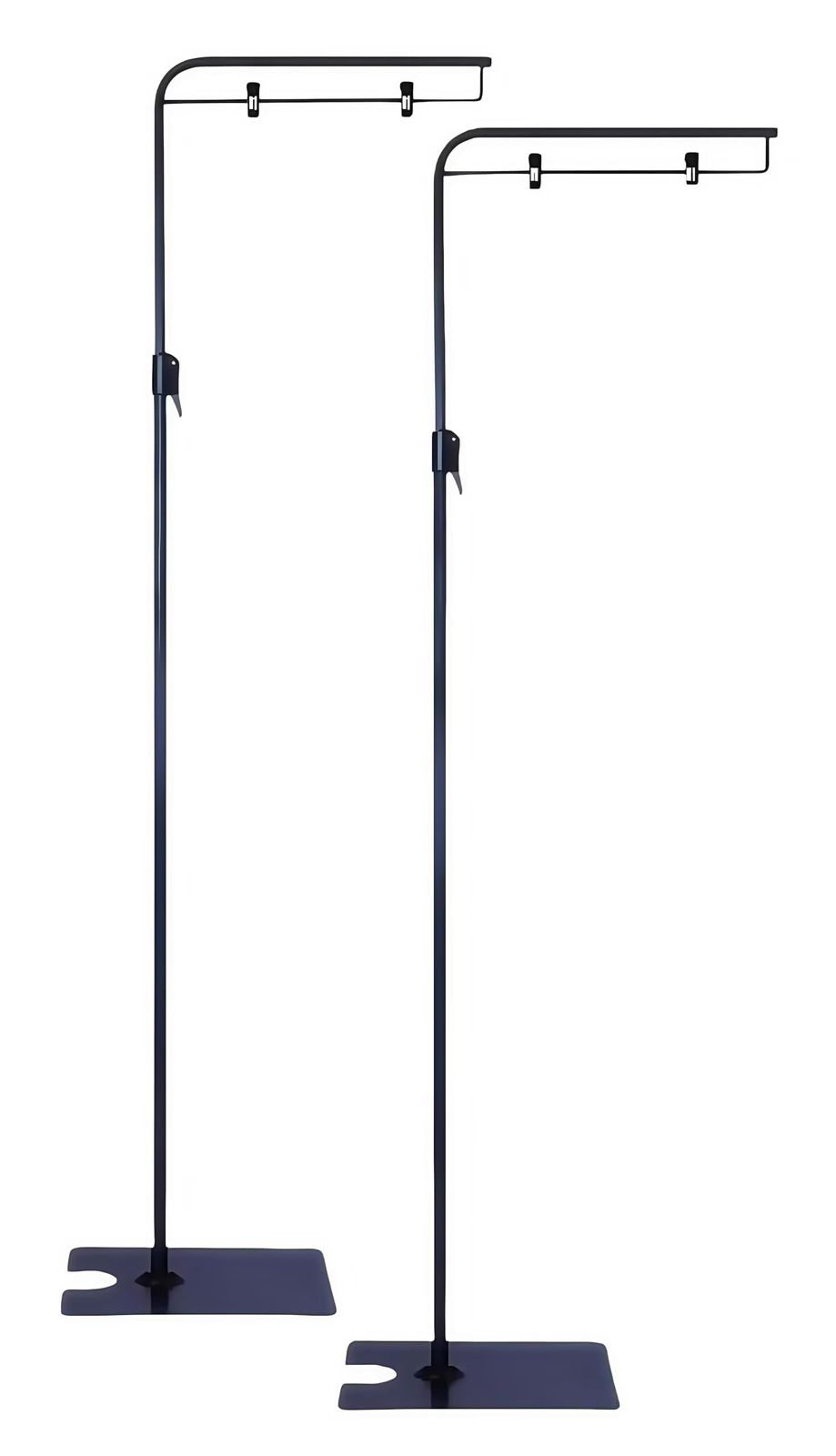 TUIYIDUO ポスタースタンド 2台セット フロアスタンド L型 ポップスタンド 高さは125-240cm伸縮 持ち運びに便利 簡単収納 組み立て式 展示 販促用 ブラック 34x28.5x240cm