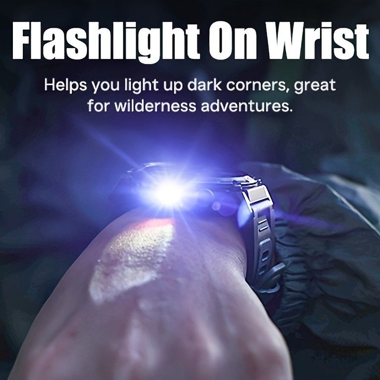 ワイヤレス通話＆タフネス スポーツ スマートウォッチ KE 3 HD大画面 音楽再生 LEDライト搭載 アウトドア フィットネス キャンプ iPhone Android対応 オレンジライト