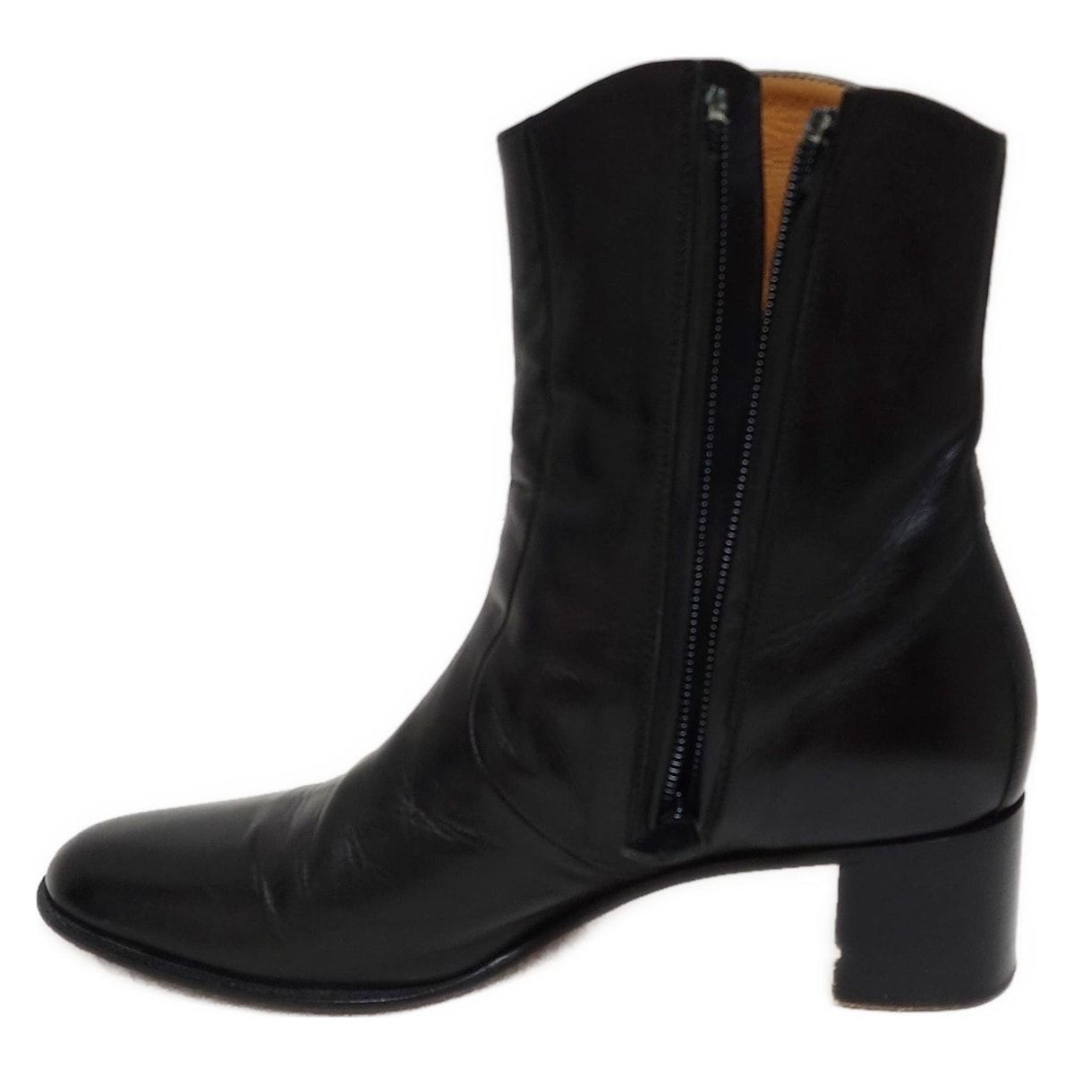  HERMES エルメス ショートブーツ 35 レディース - 黒 レザー ブーティ ブーツ