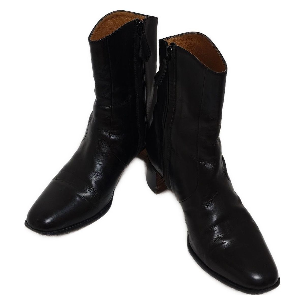 HERMES エルメス ショートブーツ 35 レディース - 黒 レザー
