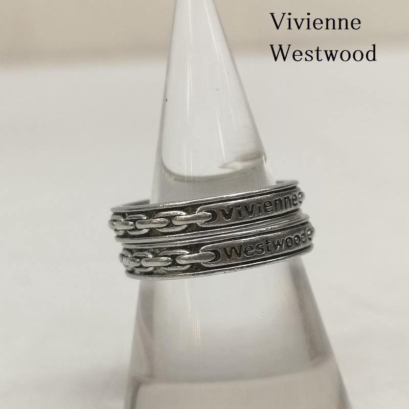 Vivienne Westwood ヴィヴィアンウエストウッド 指輪 ロゴ 2連 シルバー リング 指輪 XL 19号