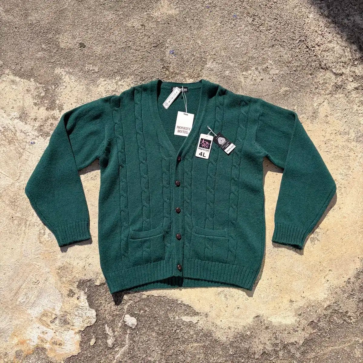 Mighty-Iord ヴィンテージ ウール セーター カーディガン L