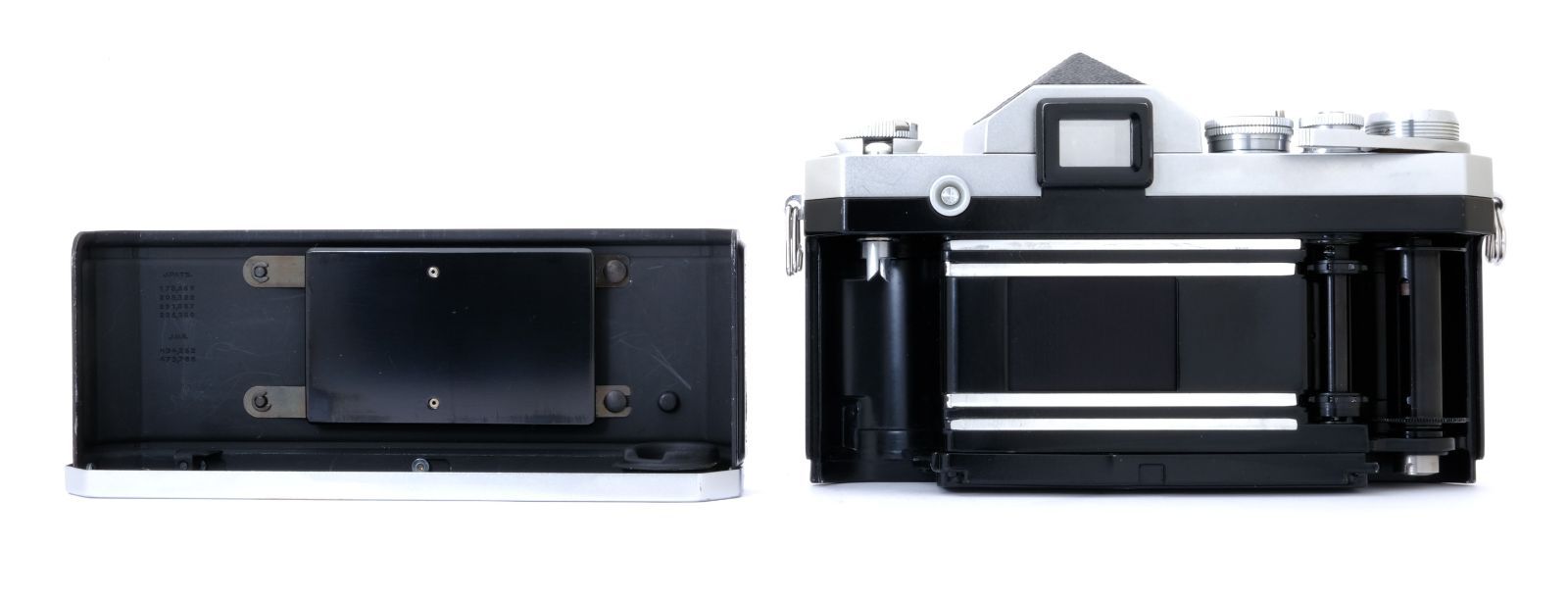  外観 ニコン Nikon F アイレベル シルバー ボディ パテント刻印 一眼レフカメラ(フィルム) フィルムカメラ