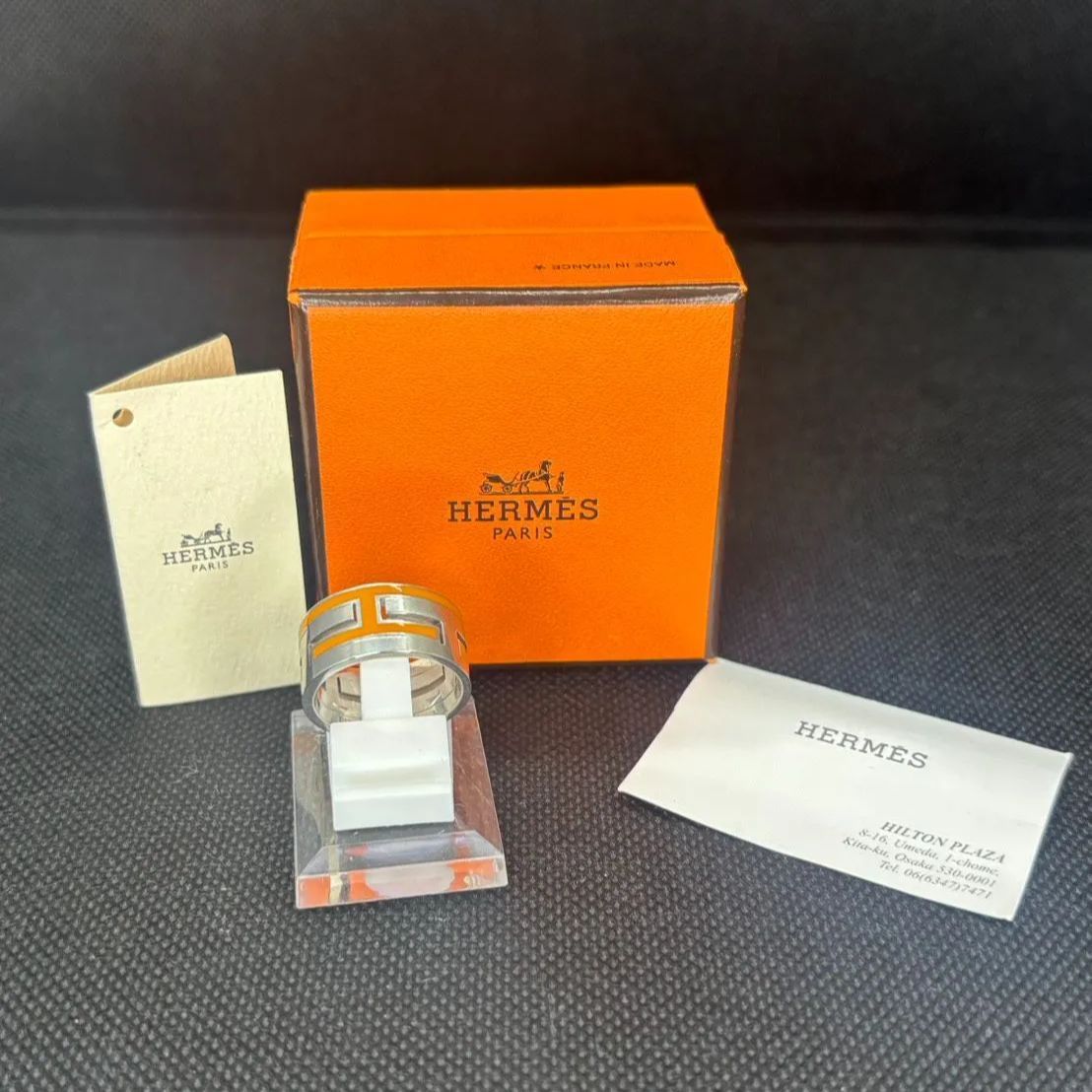 HERMÈS エルメス ムーヴアッシュ リング 925 53 シルバー オレンジ