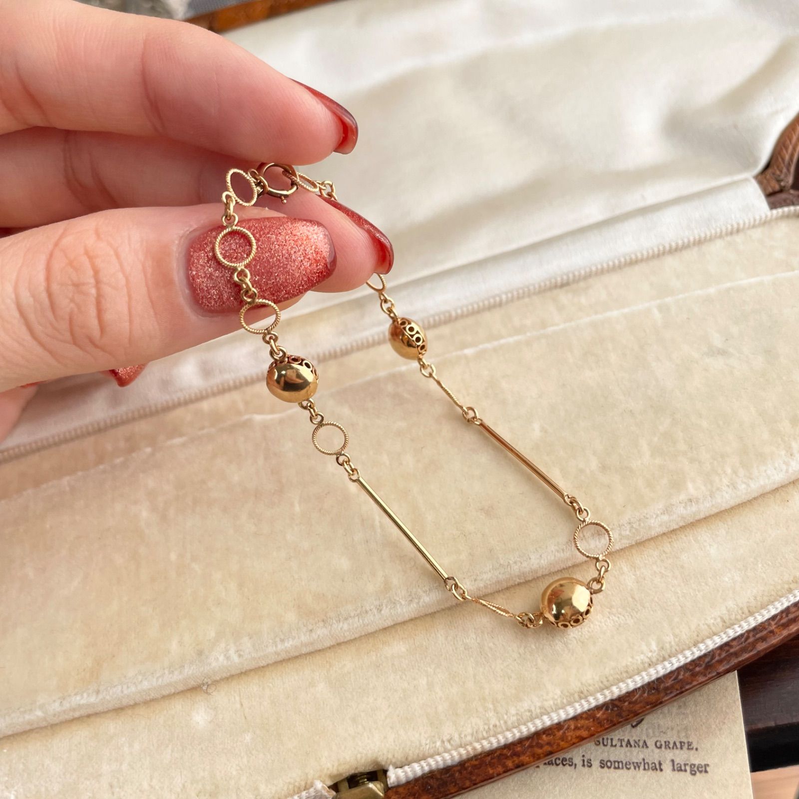 買取店 K18 チェーン ゴールドブレスレット アンティーク調 17cm 2.7g B8813