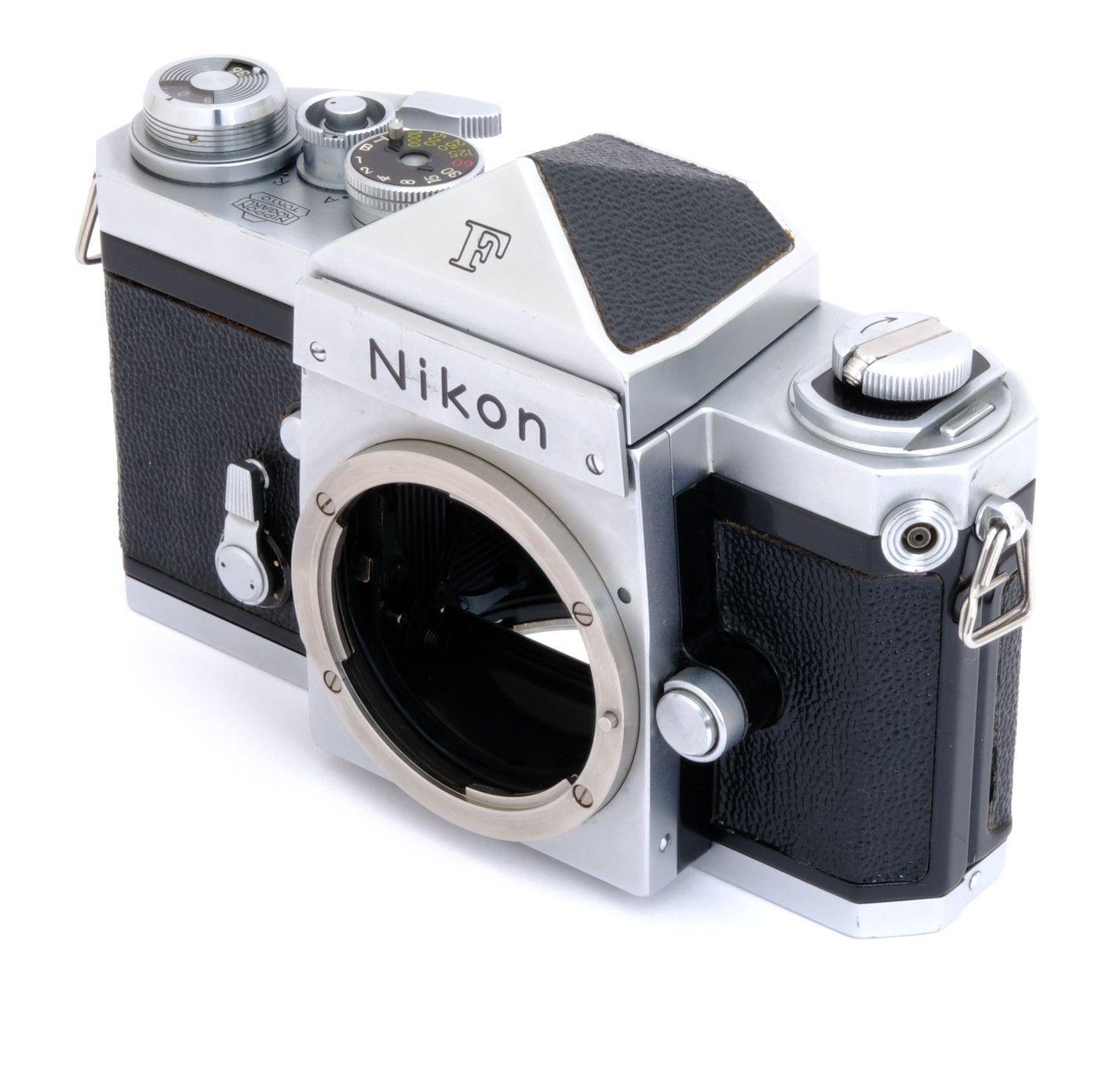 外観 ニコン Nikon F アイレベル シルバー ボディ パテント刻印