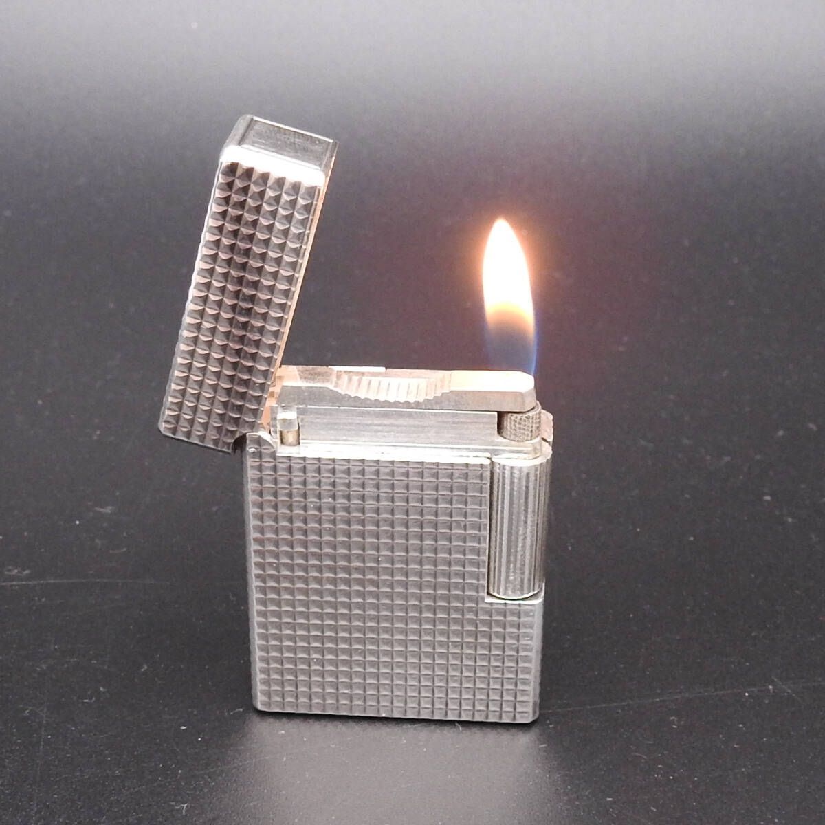 着火 済み S.T Dupont ライン1 ショート ガスライター シルバー 柄物 ️AAランク 現品限り