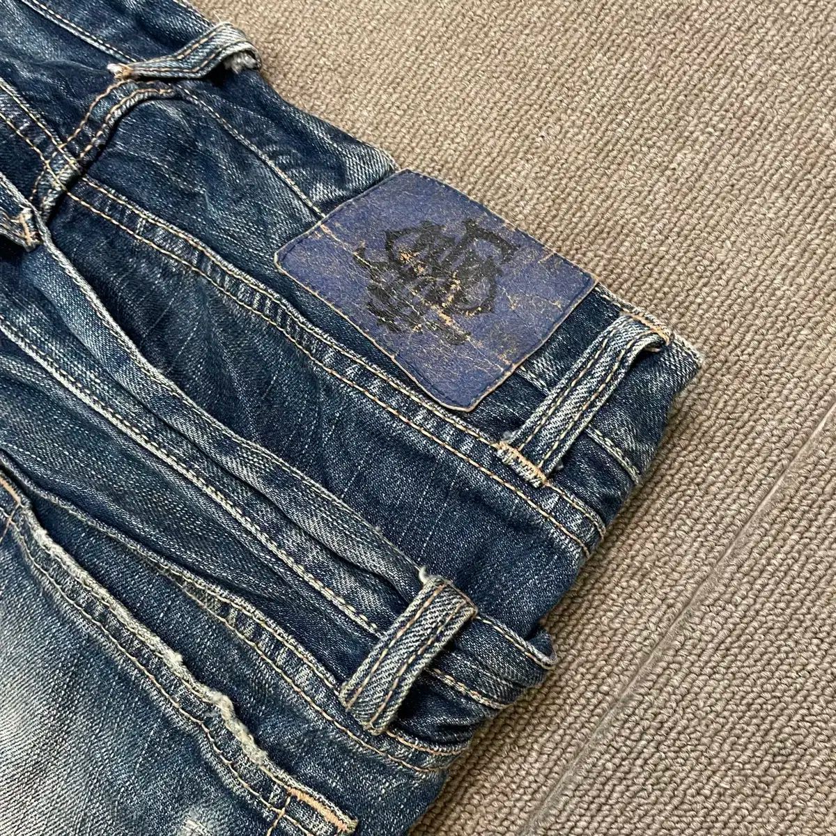  PPFM japan ダメージ ダブルウェスト デニム m その他 デニム ジーンズ