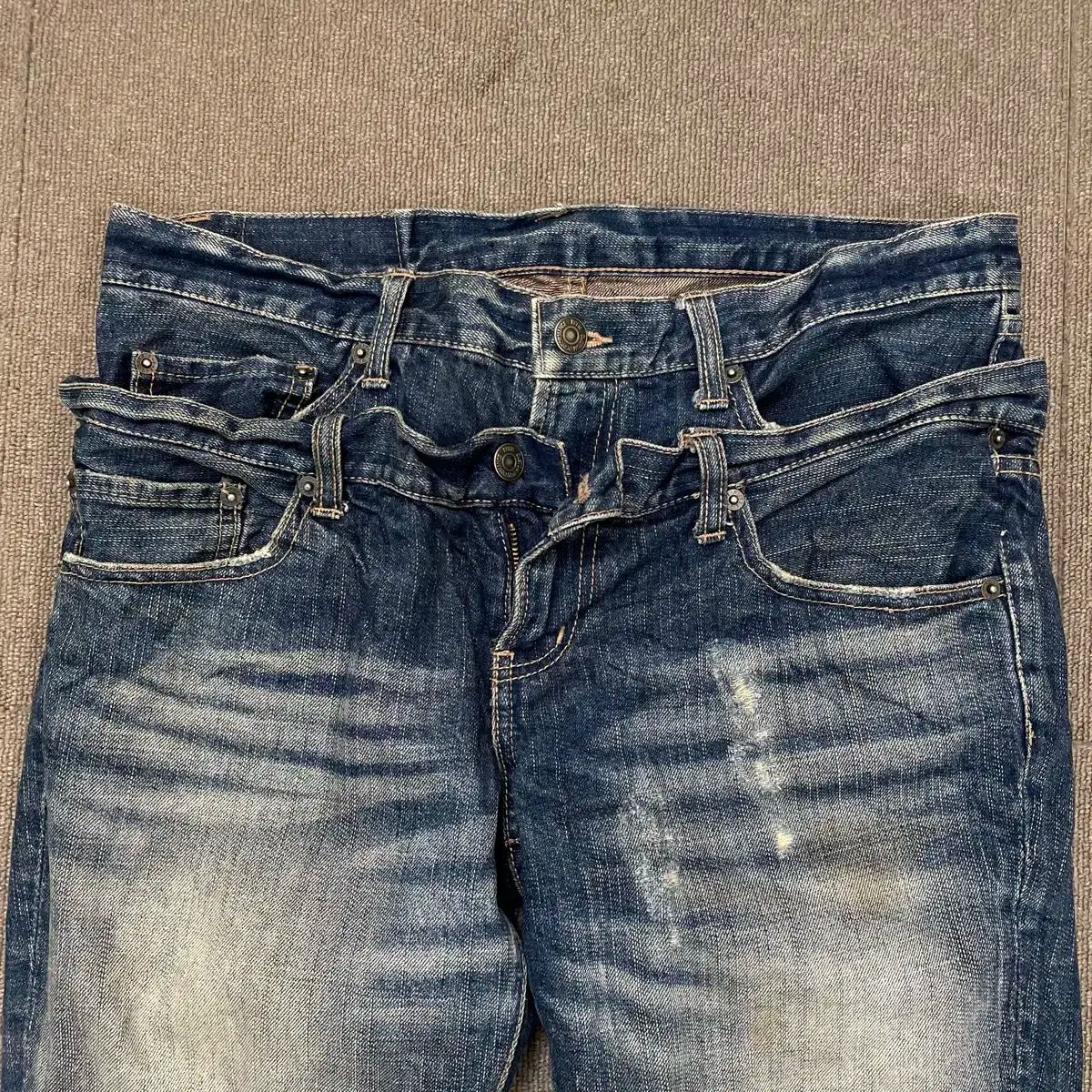 PPFM japan ダメージ ダブルウェスト デニム m