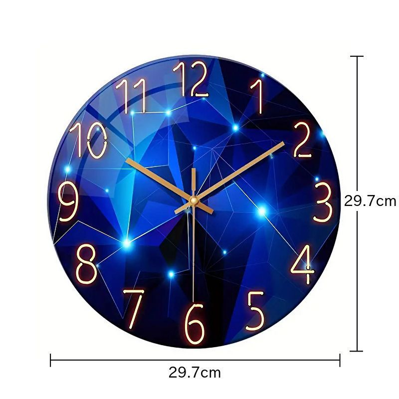インテリア雑貨 オーナメント 壁掛け時計 ウォールクロック アナログ ダークブルー サイレント 静音 強化ガラス 北欧 おしゃれ お洒落 モダン かわいい シンプル エレガント プレゼント 玄関 リビング 寝室 ダイニング 子供部屋 書斎 オフィス NEXPOTALLINN_EU