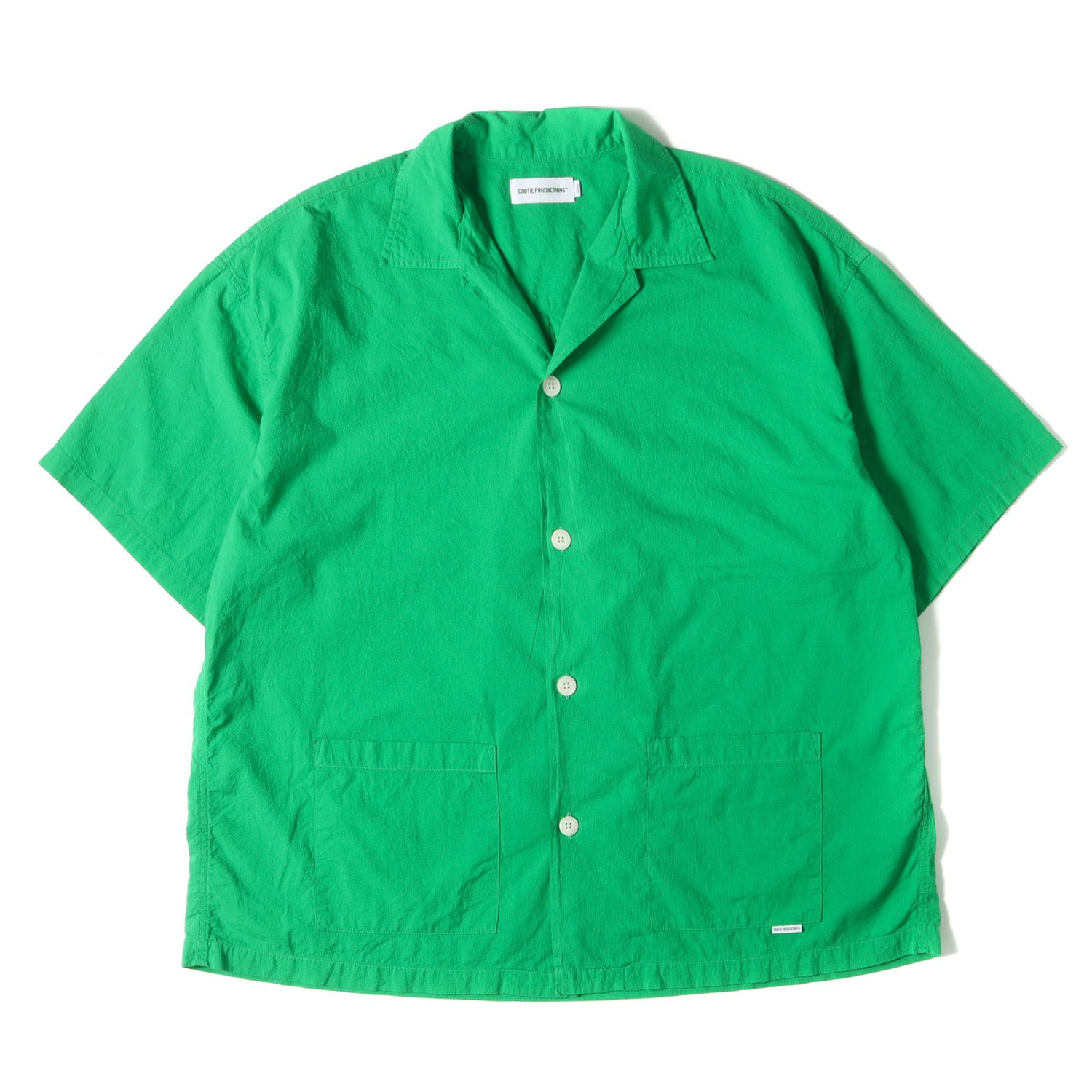 COOTIE クーティー シャツ サイズ:L / 24SS ワイドシルエット オープンカラー 半袖 シャツ (Finx Cotton Cordlane Open Collar S/S Shirt) / グリーン / トップス カジュアルシャツ【メンズ】【中古】【K4468】 COOTIE クーティー シャツ L / 24SS ワイドシルエット オープンカラー