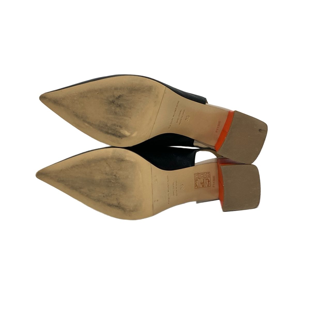  FABIO RUSCONI ファビオルスコーニ サンダル 35 レディース - 黒 レザー サンダル サンダル ミュール