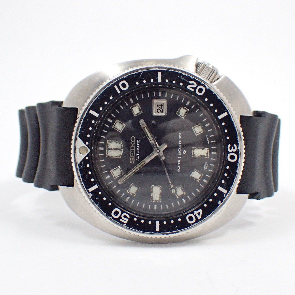 SEIKO セイコー セカンドダイバー 1976年製 150 M 植村モデル 自動巻き メンズ 腕時計 黒文字盤 ウレタンバンド 6105 8110