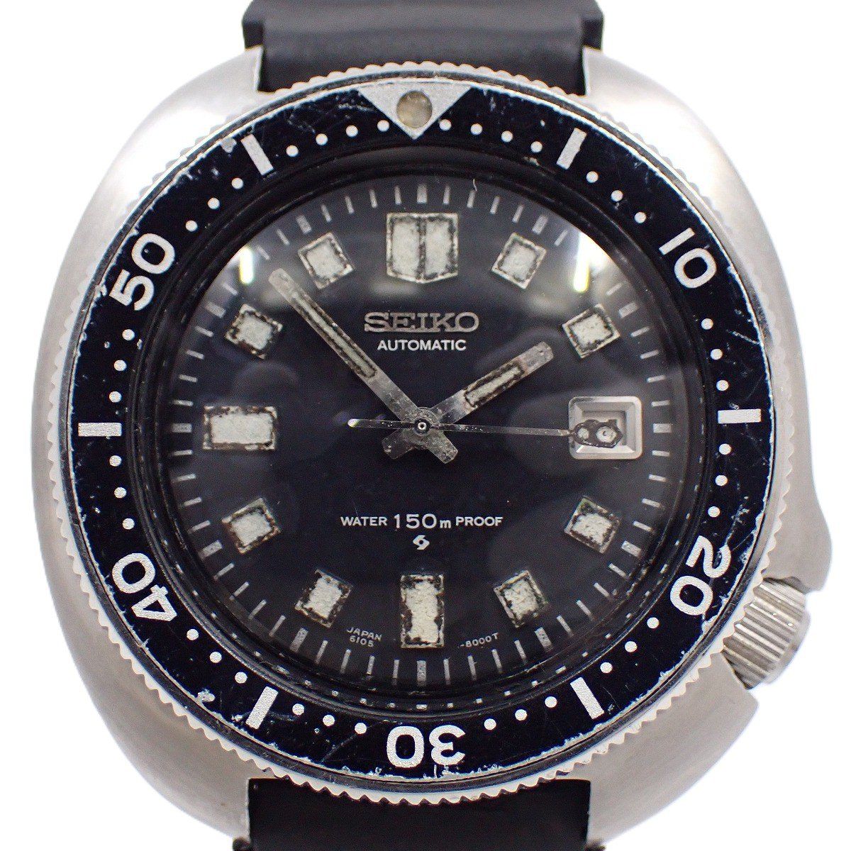 SEIKO セイコー セカンドダイバー 1976年製 150M 植村モデル 自動巻き メンズ 腕時計 黒文字盤 ウレタンバンド 6105-8110 いおき質店